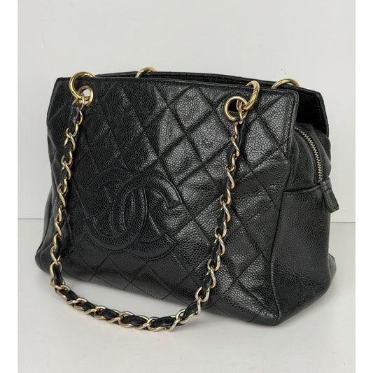 Chanel Petite Timeless Tote in Black Quilted Caviar Leather 2009-2010 S19
