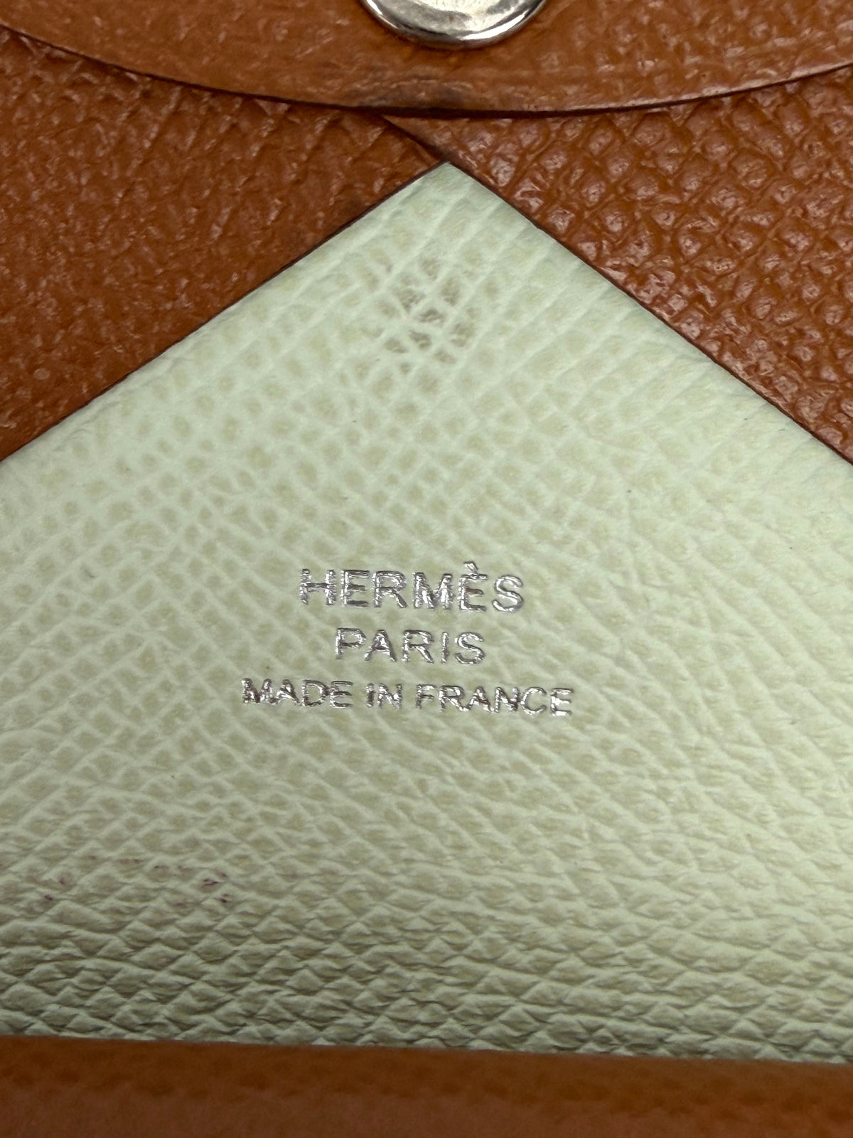Hermes Calvi Duo Compact Card Holder in Gold Epsom Calfskin YK2