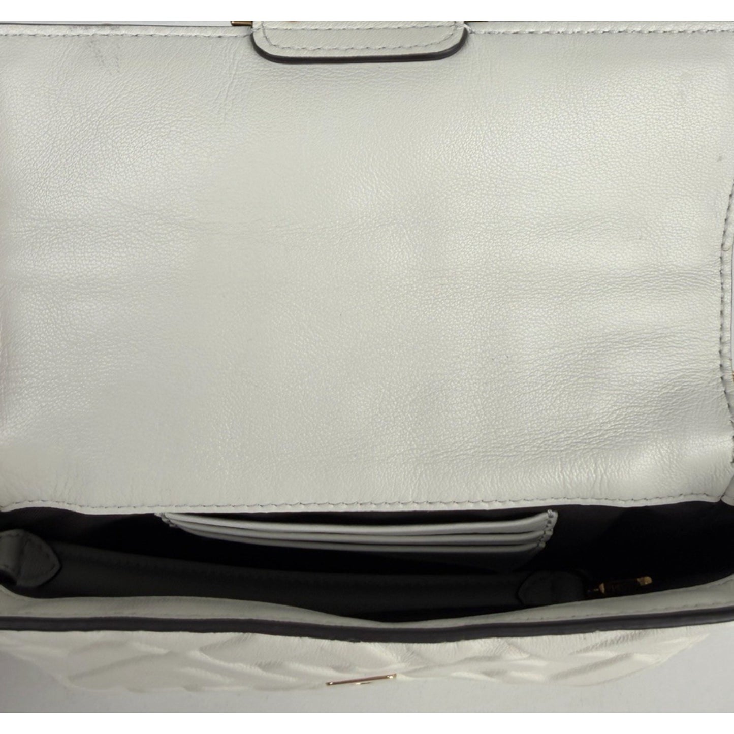 Fendi Baguette Mini Bag in White Calfskin Leather Gold Hardware D-7