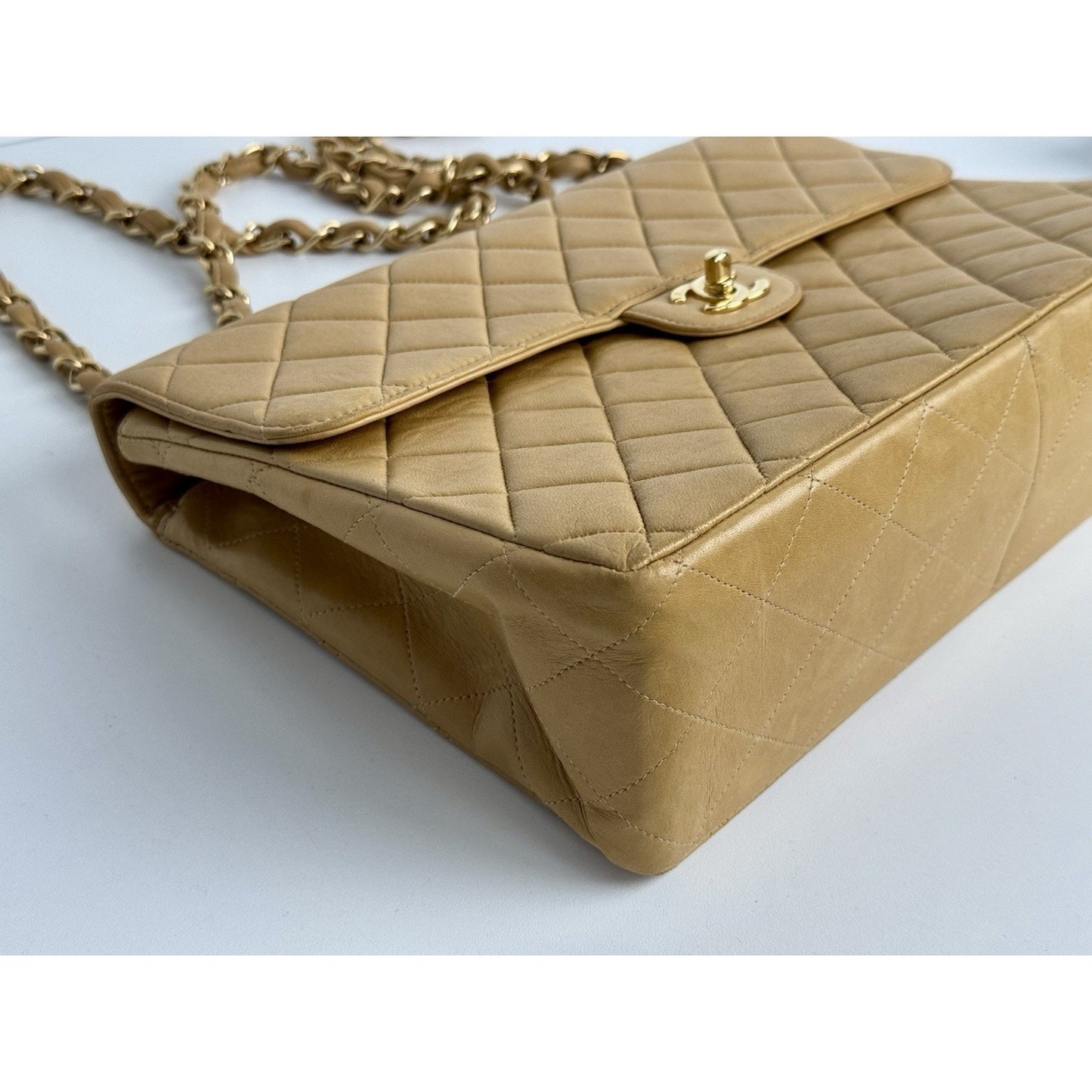 Chanel Classic Flap Bag in Caramel Quilted Lambskin Leather (2002-2003) D-8