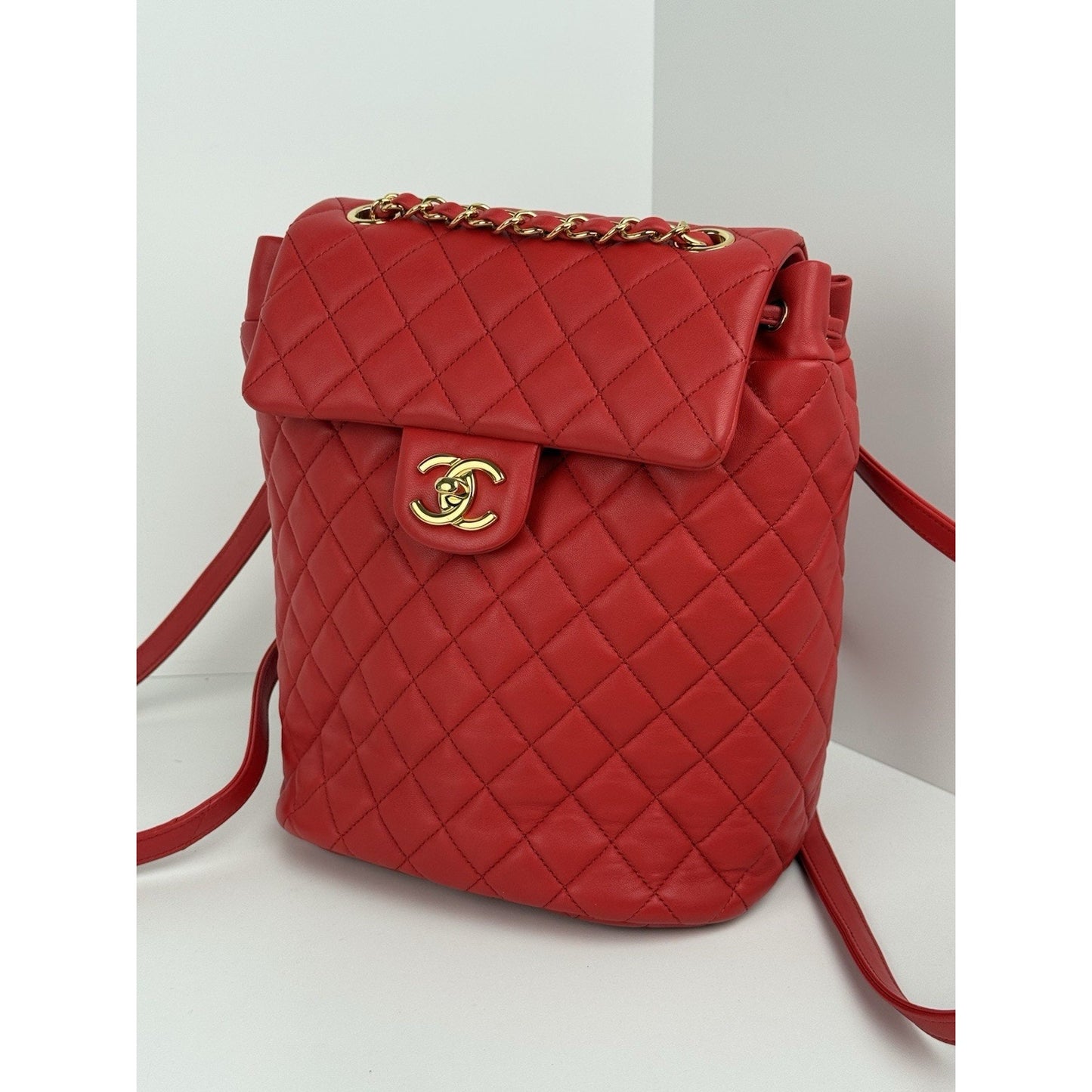 Chanel Urban Spirit Red Quilted Lambskin Leather Women's Backpack