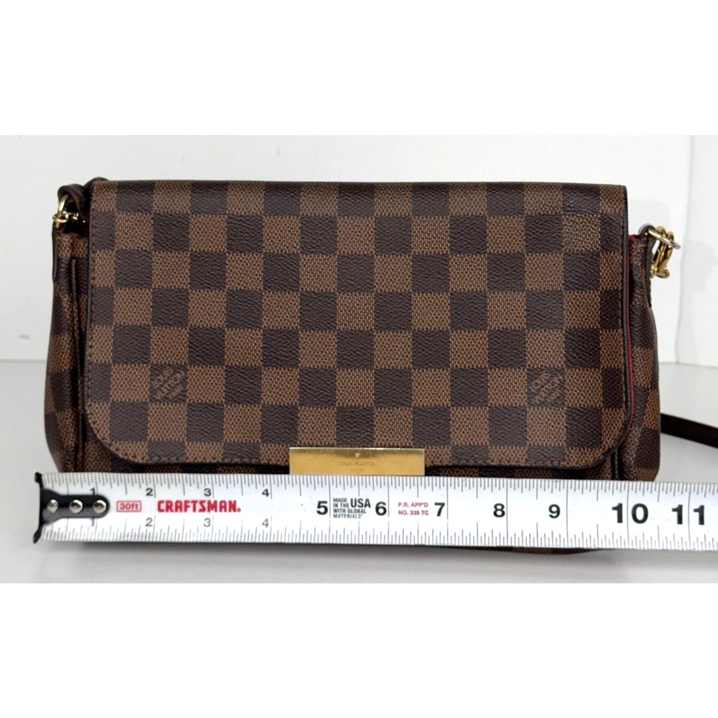 Louis Vuitton Favorite MM Shoulder Bag in Damier Ebene Coated Canvas 2015 S14