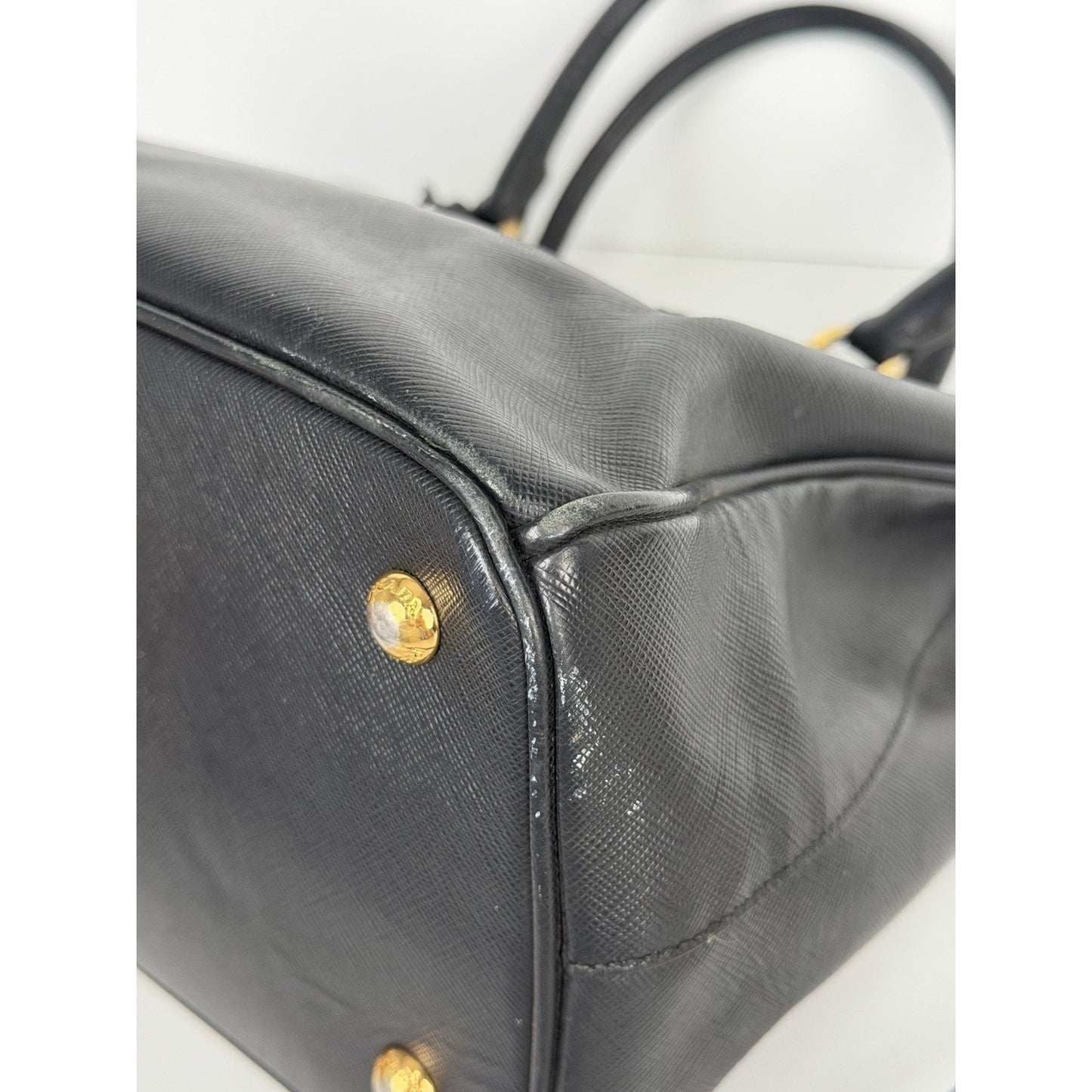 Prada Galleria Double Zip Tote Medium in Black Saffiano Leather S17