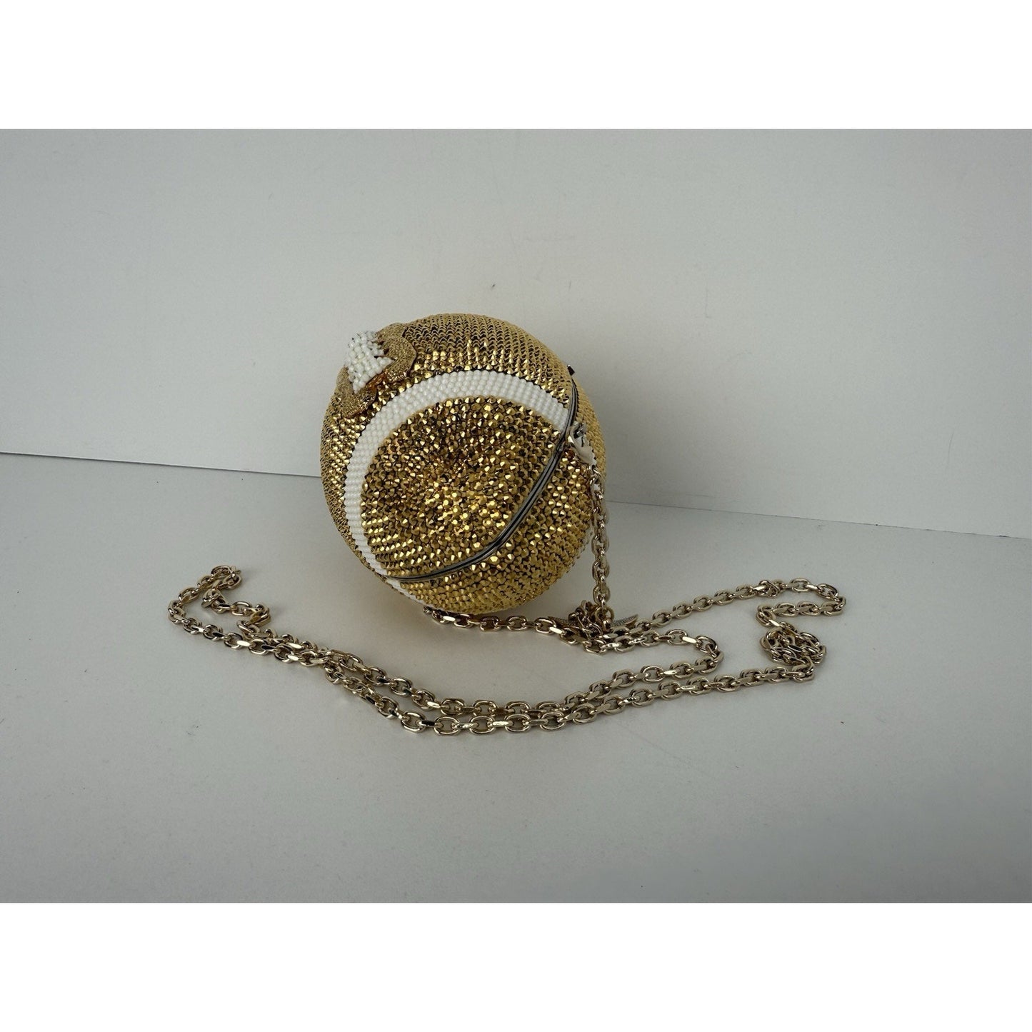 Judith Leiber Crystal Football Minaudiere Bag