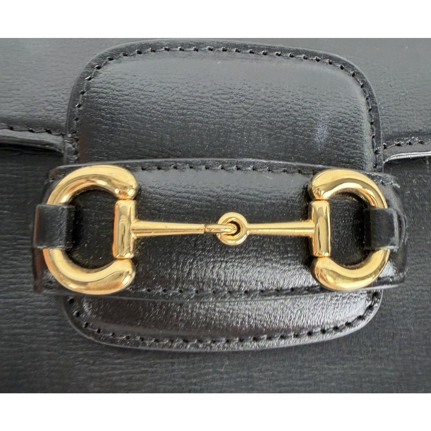 Gucci Horsebit 1955 Shoulder Bag in Black Leather Gold HW E-8