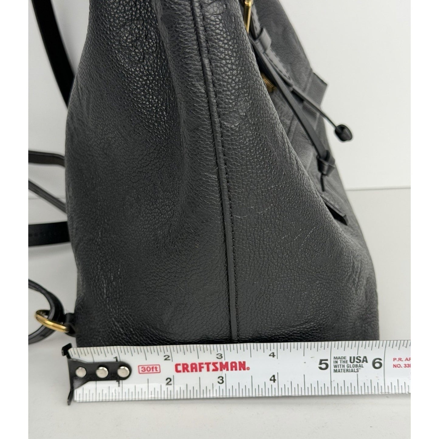 Louis Vuitton Montsouris PM Backpack Black Monogram Empreinte Leather NFC E-6