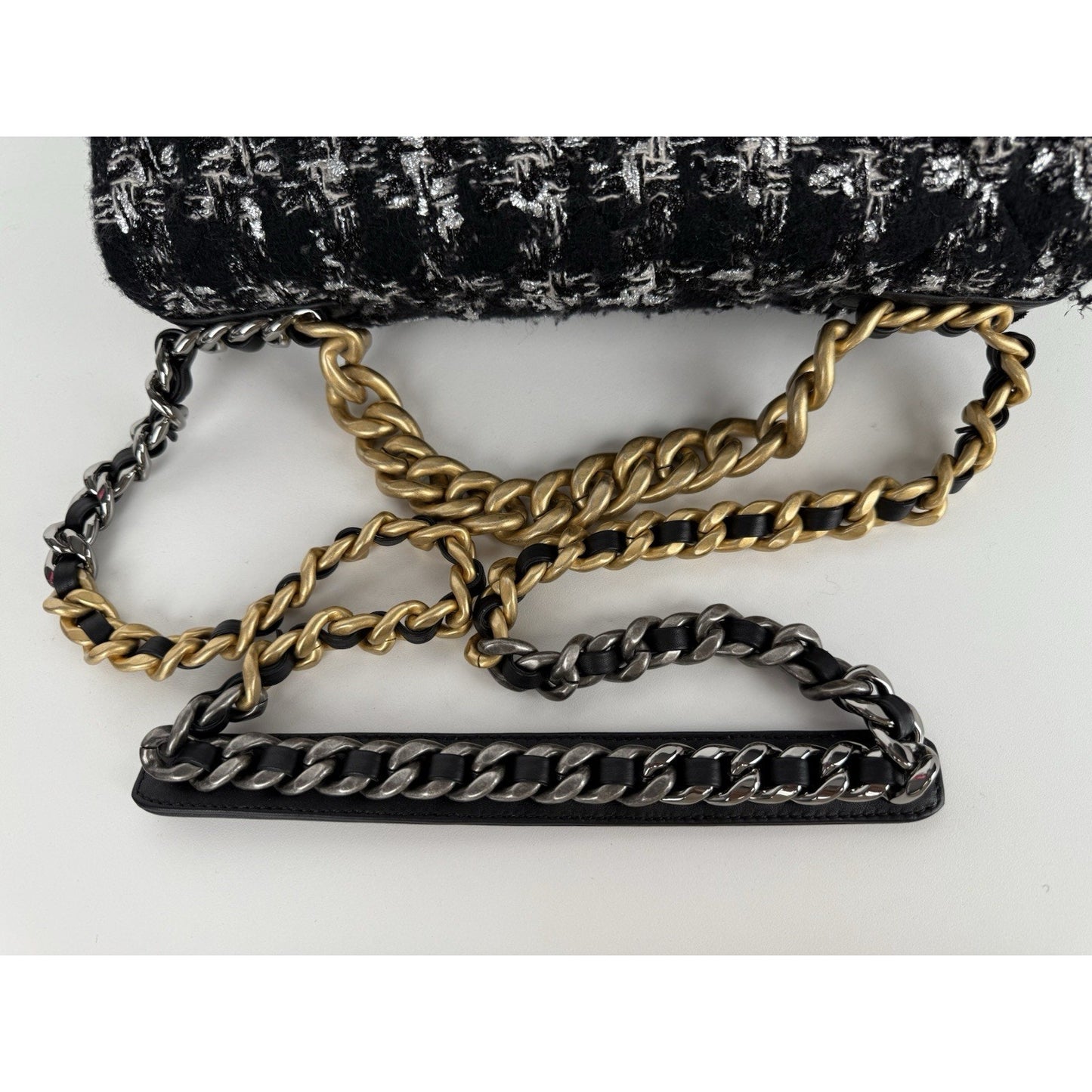 Chanel 19 Large Tweed Flap Women’s Shoulder Bag Black