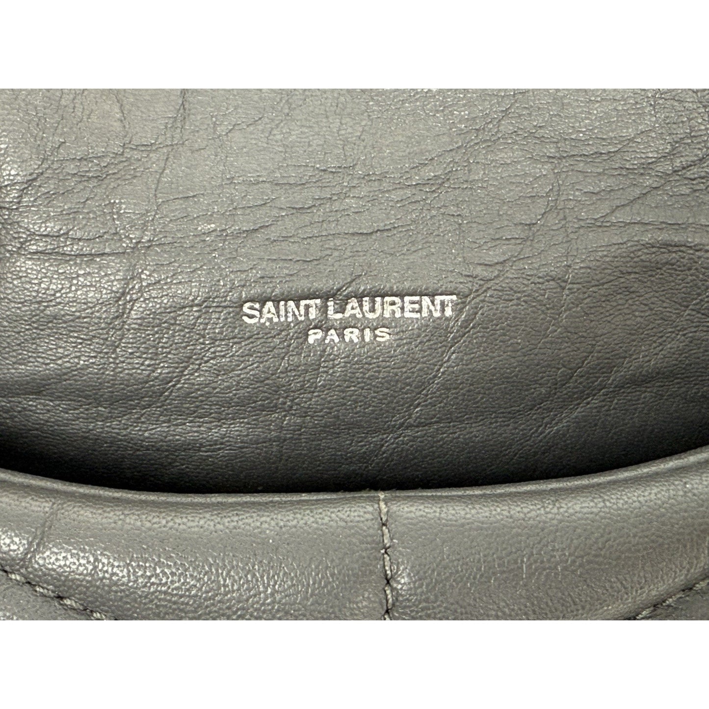Saint Laurent Lou Puffer Medium Quilted Leather Grey Shoulder Bag