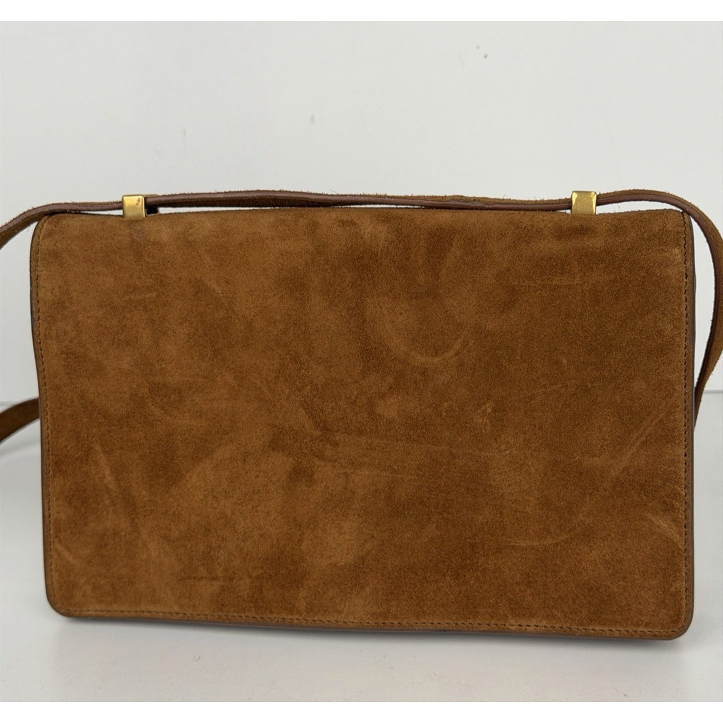 Saint Laurent Dylan Shoulder Bag Small in Brown Suede and Gold-Tone Hardware