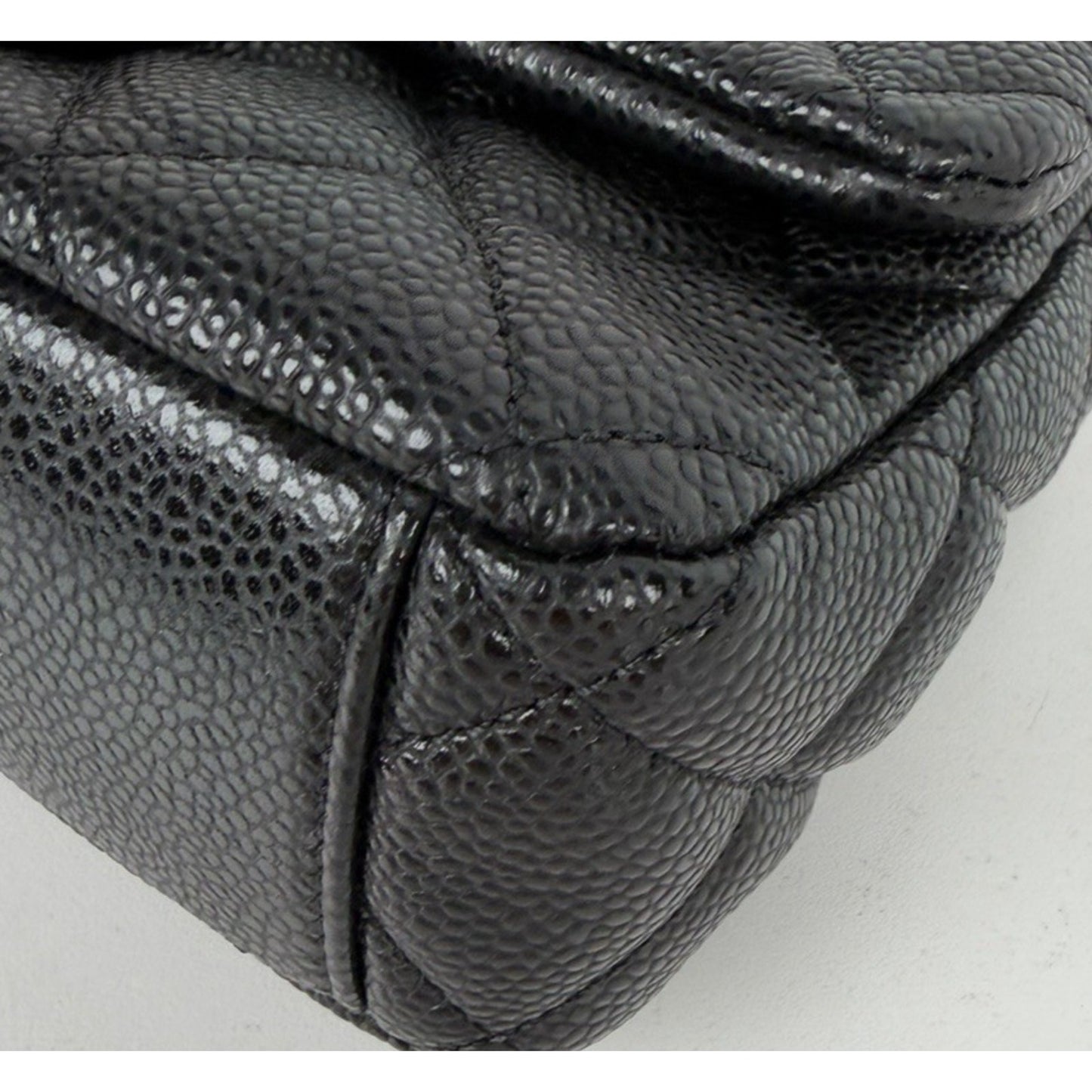 Chanel Quilted Mini Flap Bag in Black Grained Lambskin with Gold HW 2022 E8