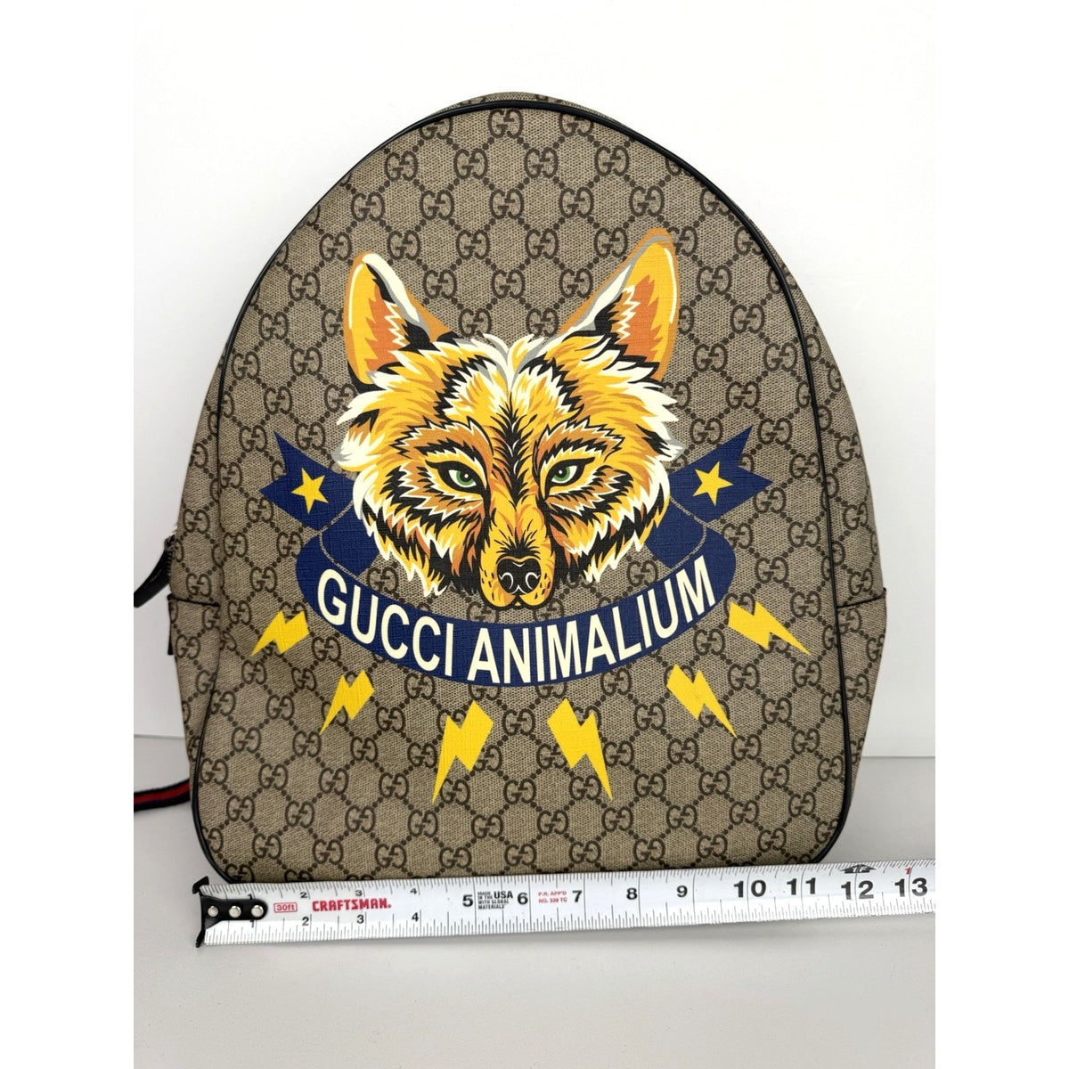 Gucci Animalium Children's Backpack in Brown GG Supreme Monogram Coated Canvas S