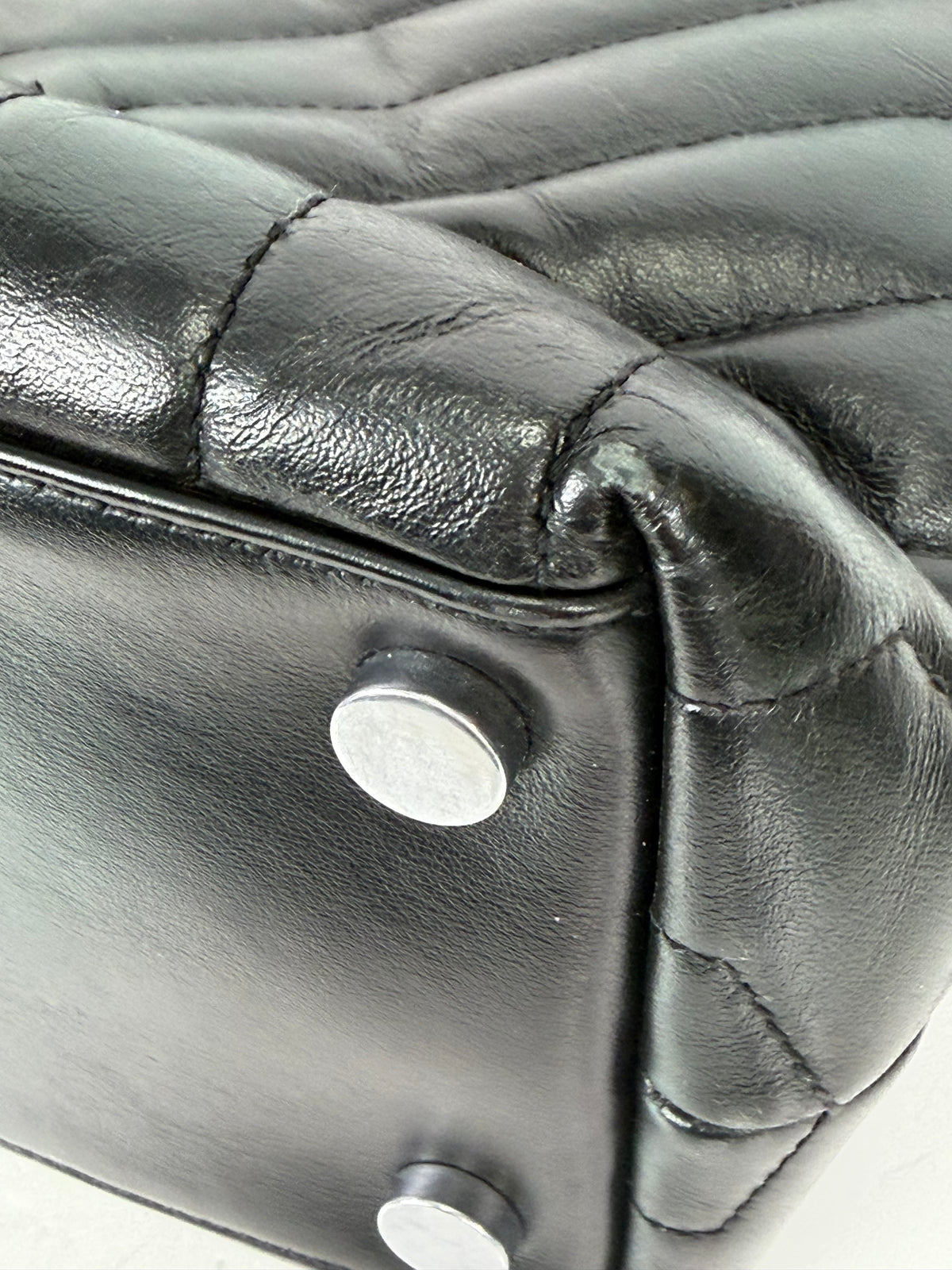 Saint Laurent Monogram Large Loulou Shopper Bag in Black Calfskin Leather YS23