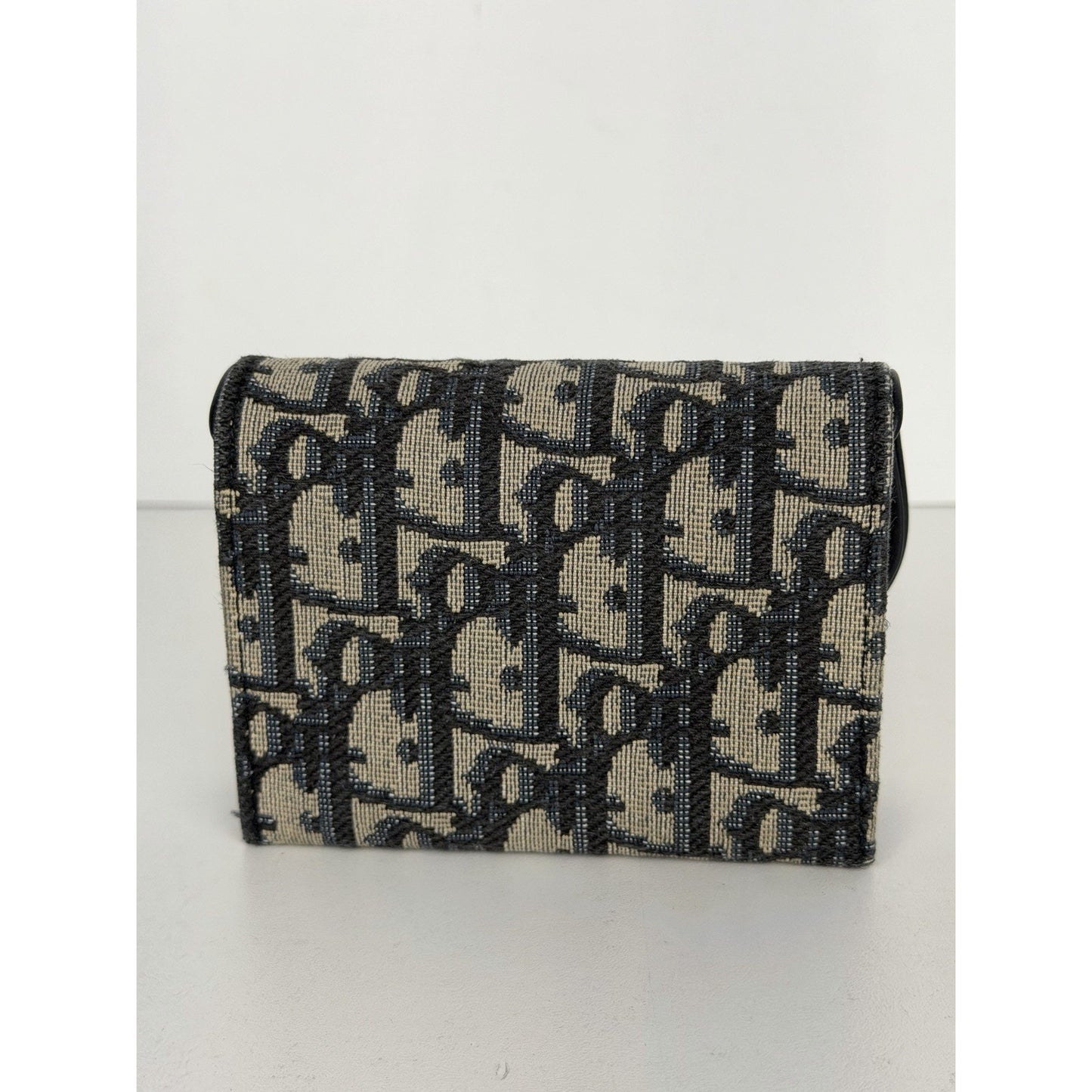 Christian Dior Saddle 5 Gusset Compact Wallet in Blue Oblique Canvas 2023