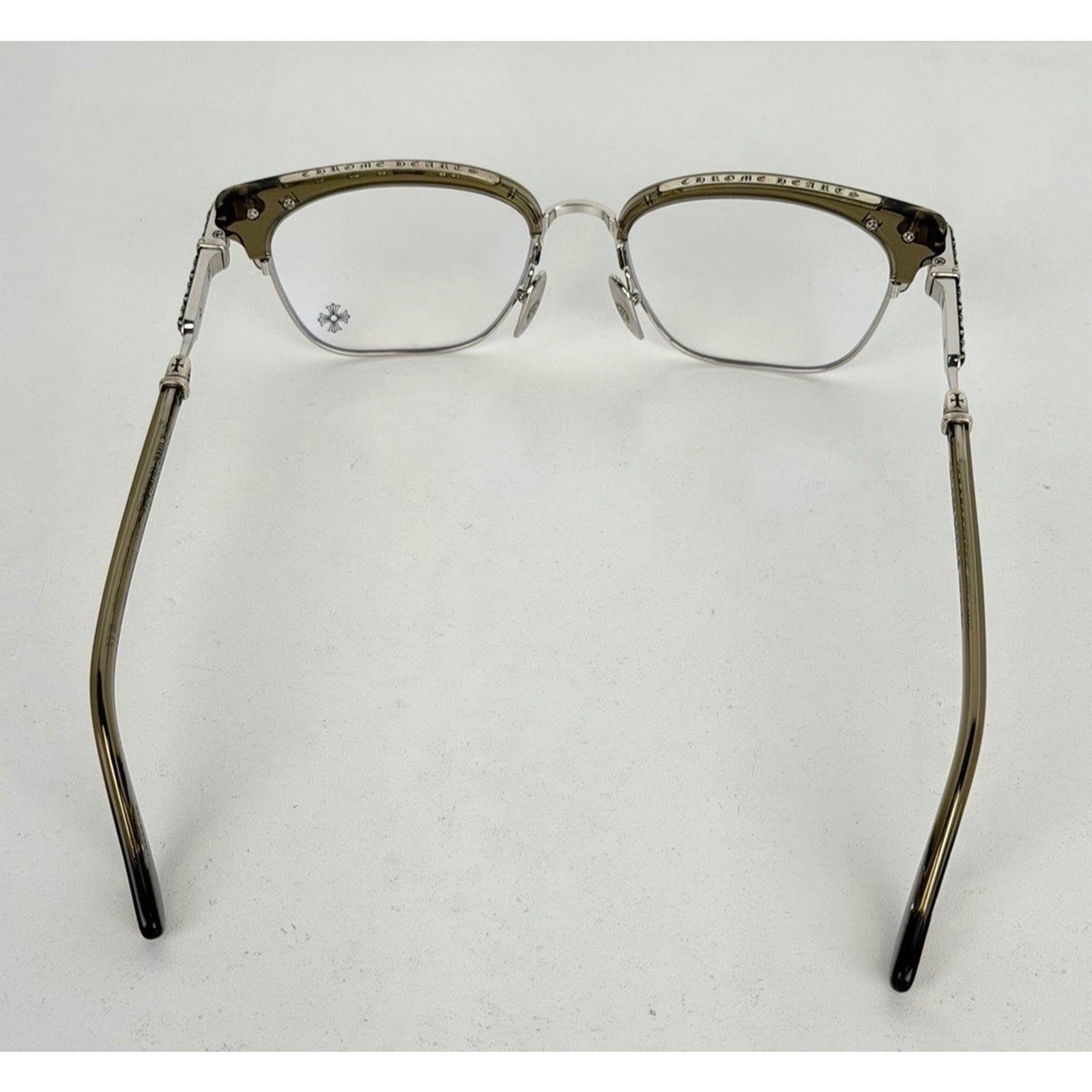 Chrome Hearts Vertical Smile 2 Square Eyeglasses Silver-Tone Metal