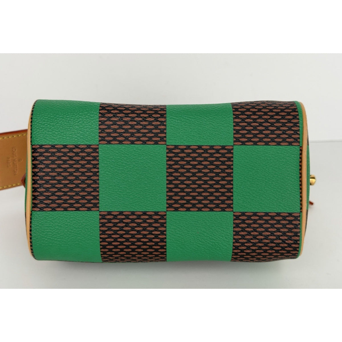 LAYAWAY: Louis Vuitton Nano Speedy Bandouliere in Damier Pop Green Canvas Microchipped B1 (Copy)