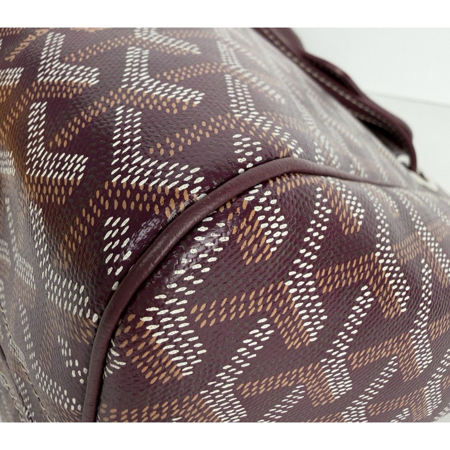 Goyard Sac Rouette PM Bag in Burgundy Goyardine Coated Canvas E1