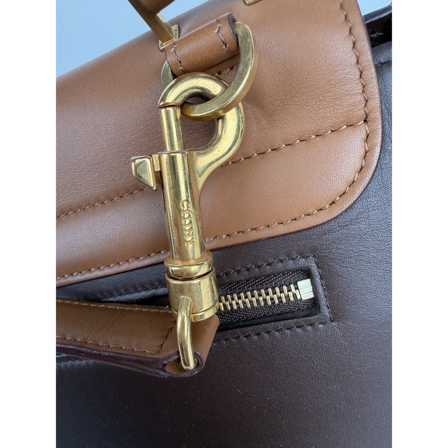 Celine Medium Trapeze Bag Medium in Tri-Color Leather S