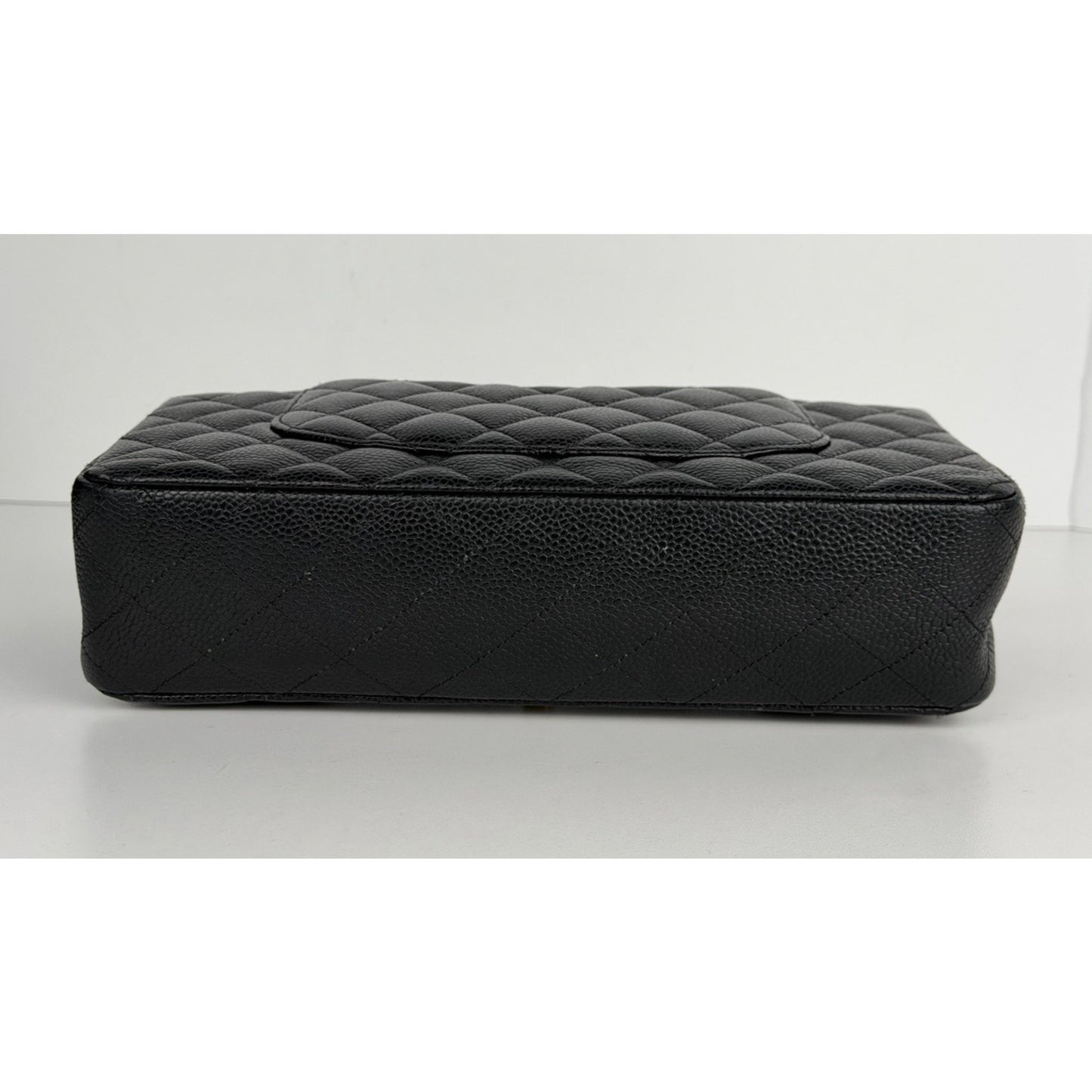 Chanel Classic Double Flap Medium Bag in Black Quilted Caviar Leather 2019 C6