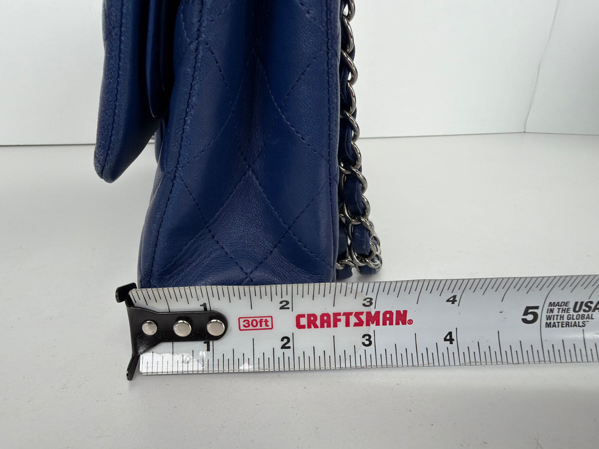 Chanel Classic Double Flap Small Bag in Blue Quilted Lambskin 2017