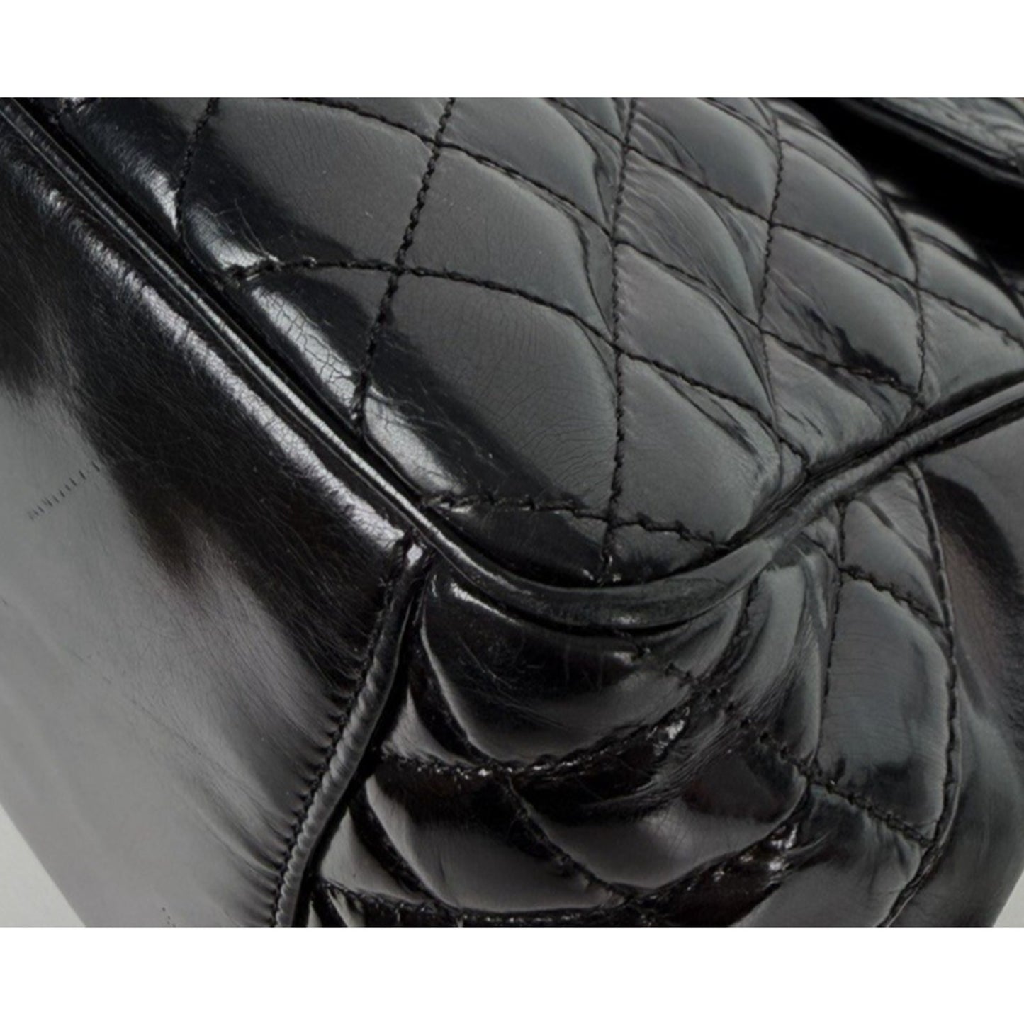 Chanel Mademoiselle Kelly Flap Bag in Black Quilted Patent Leather 2009 B5