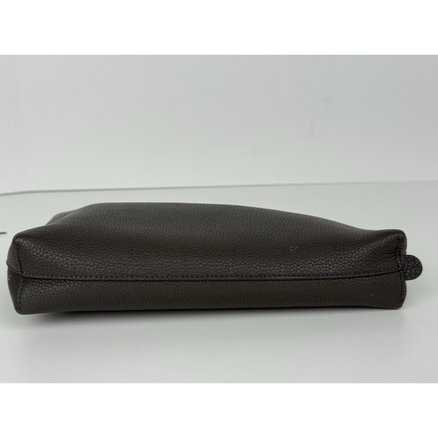 The Row Black Grained Leather Clutch