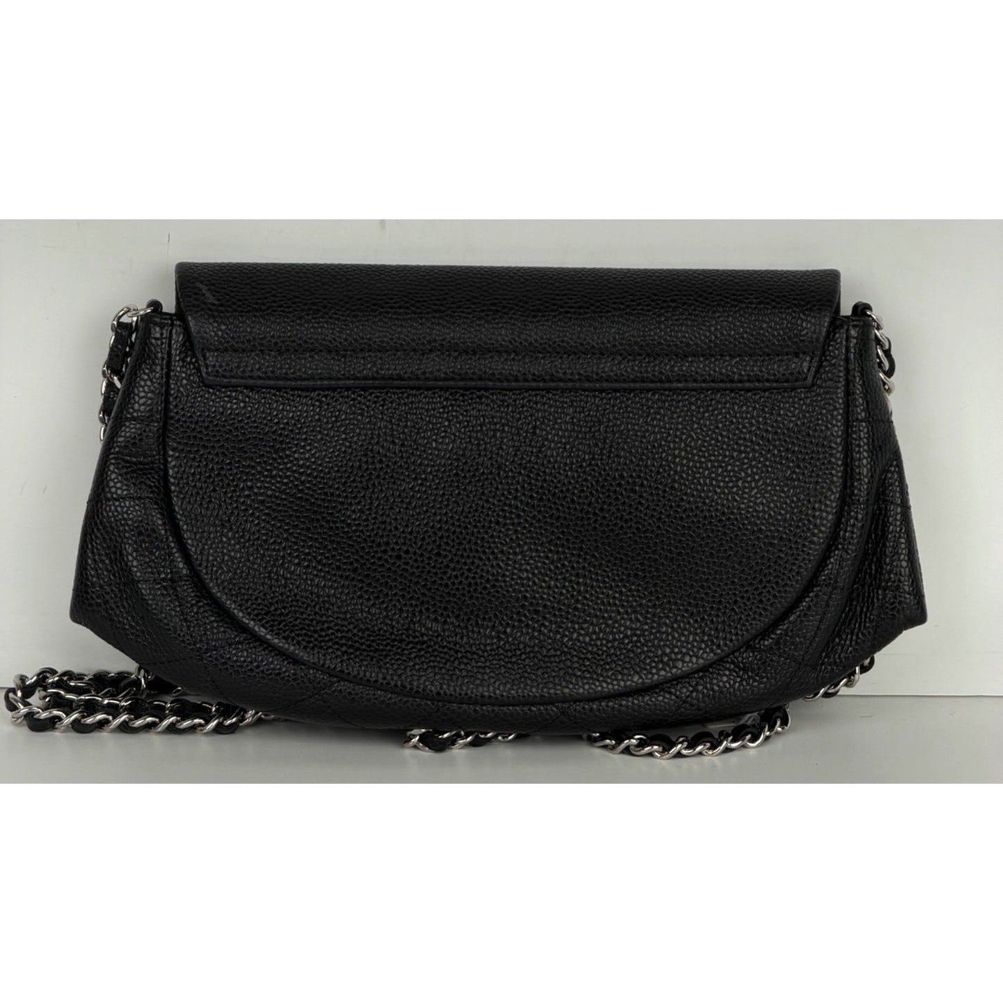 Chanel Half Moon Black Leather Caviar Wallet on Chain (2011) C-4
