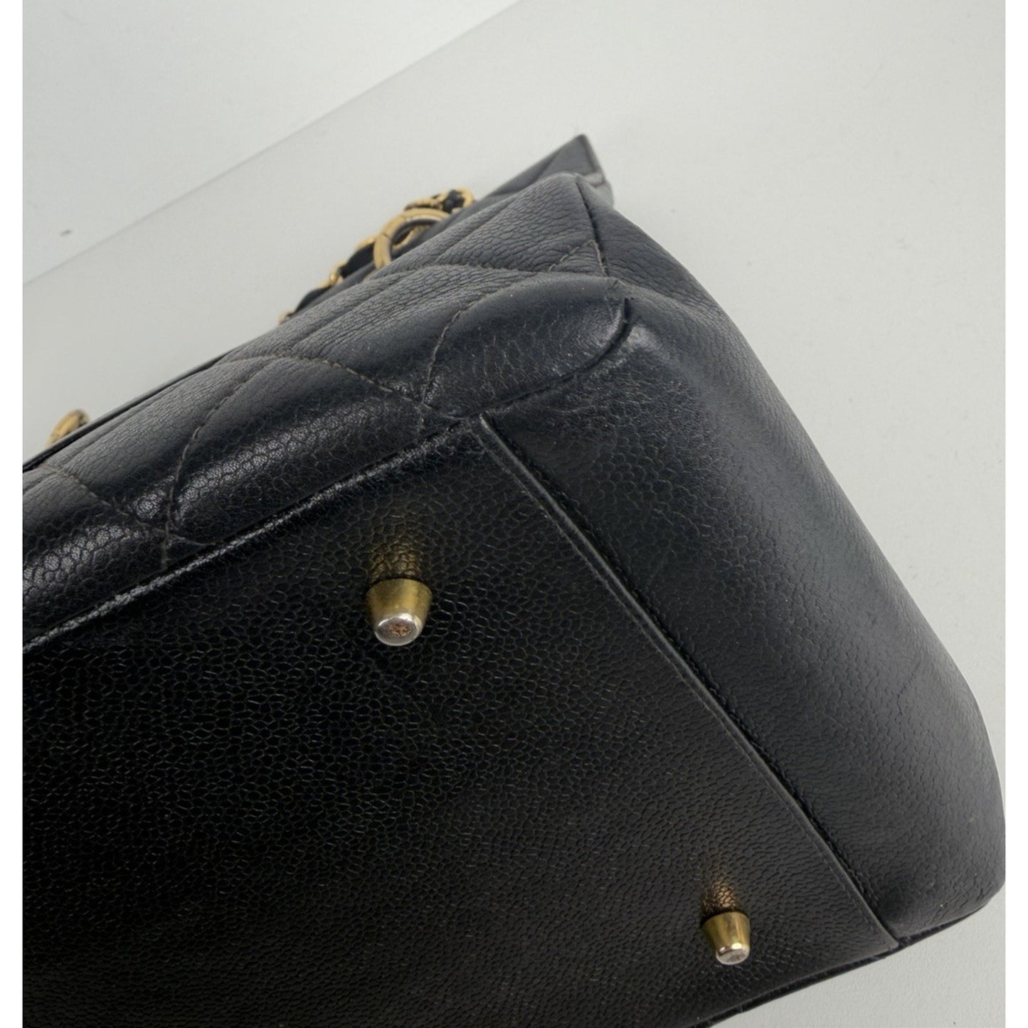 Chanel Grand Shopping Tote Bag in Quilted Black Caviar Leather 1996-1997 C6