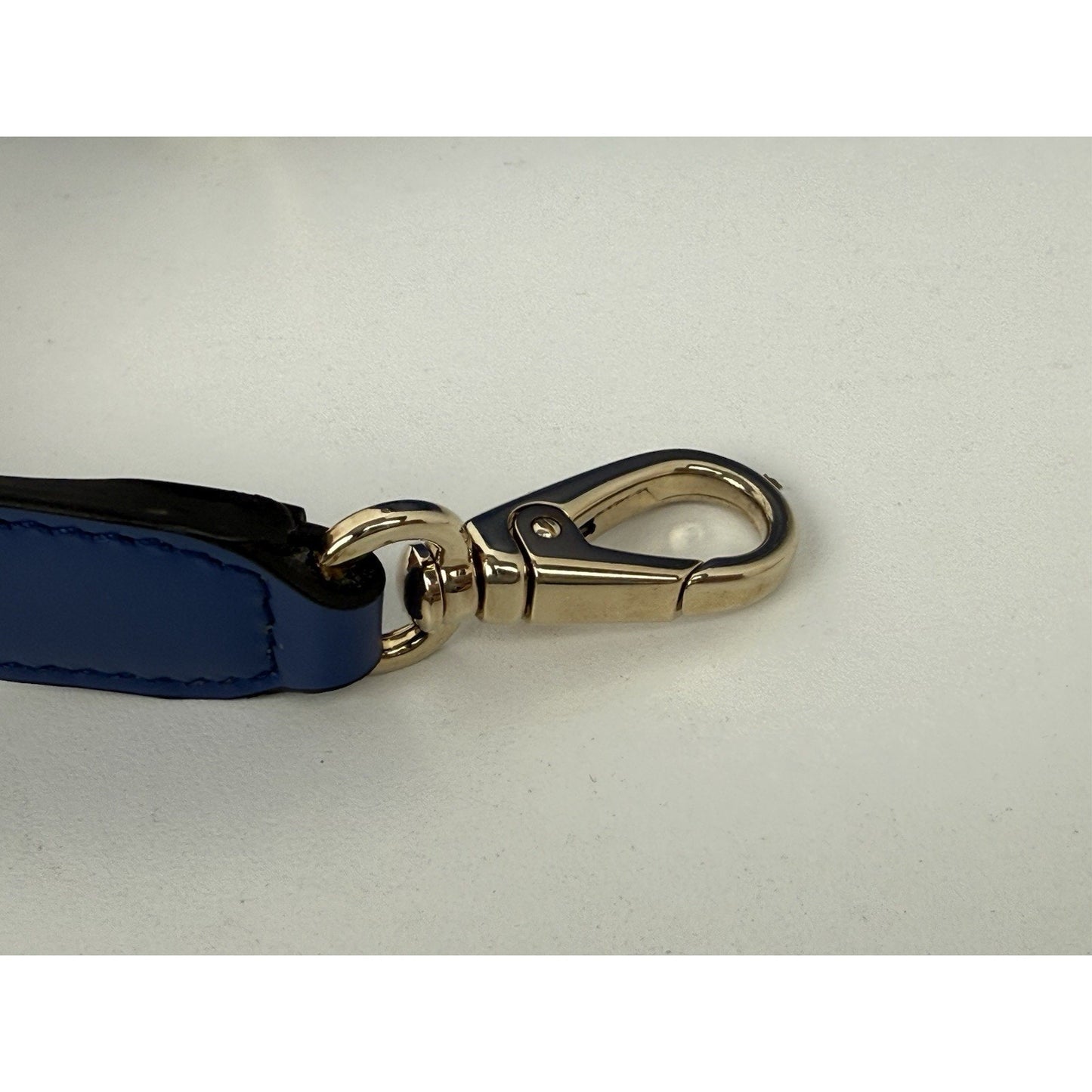 Salvatore Ferragamo Studio Round Bag Blue Leather with Gold Hardware