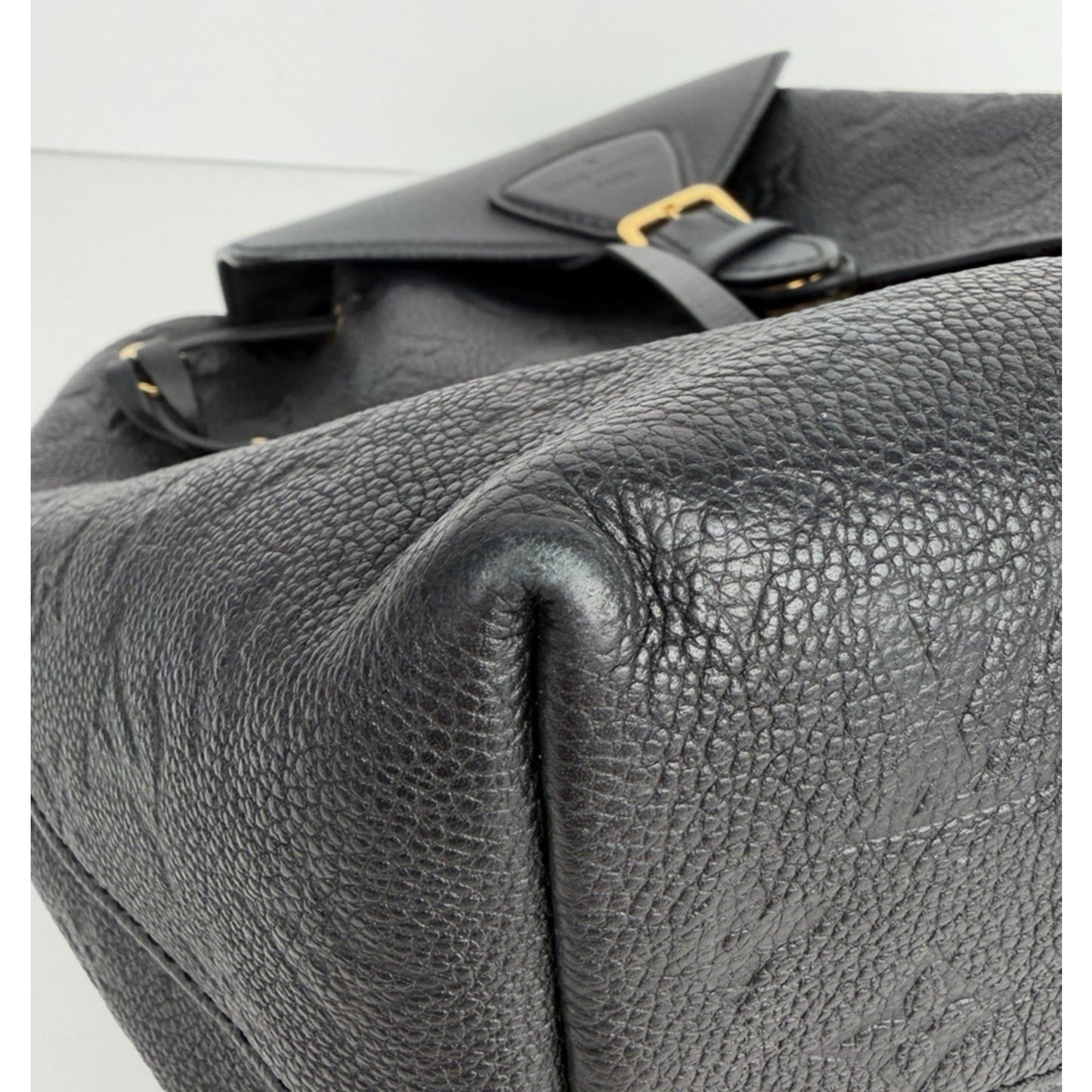 Louis Vuitton Montsouris PM Backpack Black Monogram Empreinte Leather NFC E-6