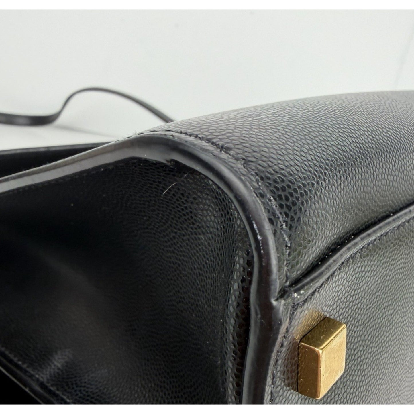 Saint Laurent Uptown Medium Tote Bag in Black Leather with Gold-Tone Hardware S