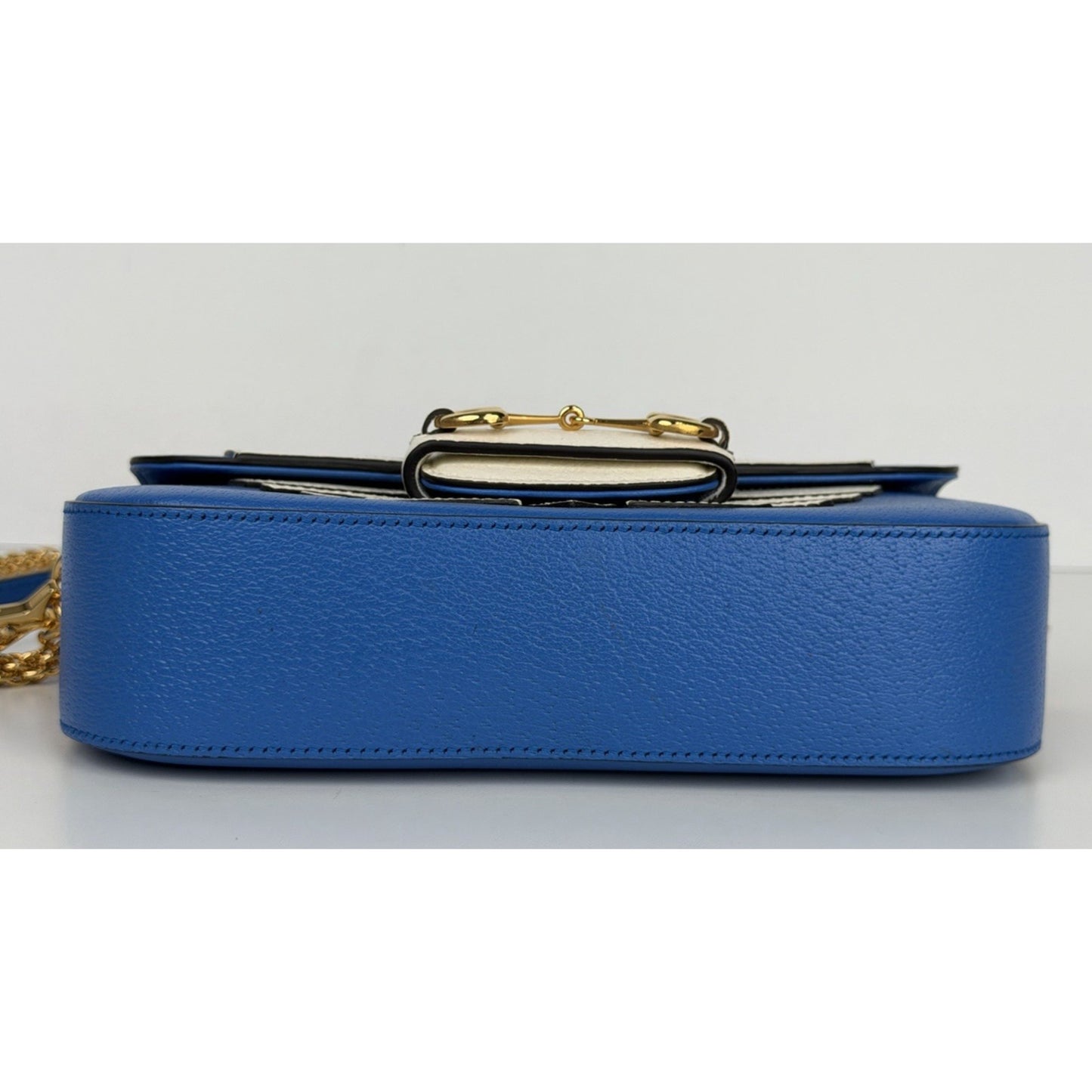 Gucci x Adidas Horsebit Small in Blue and White Leather Shoulder Bag 1955 S10