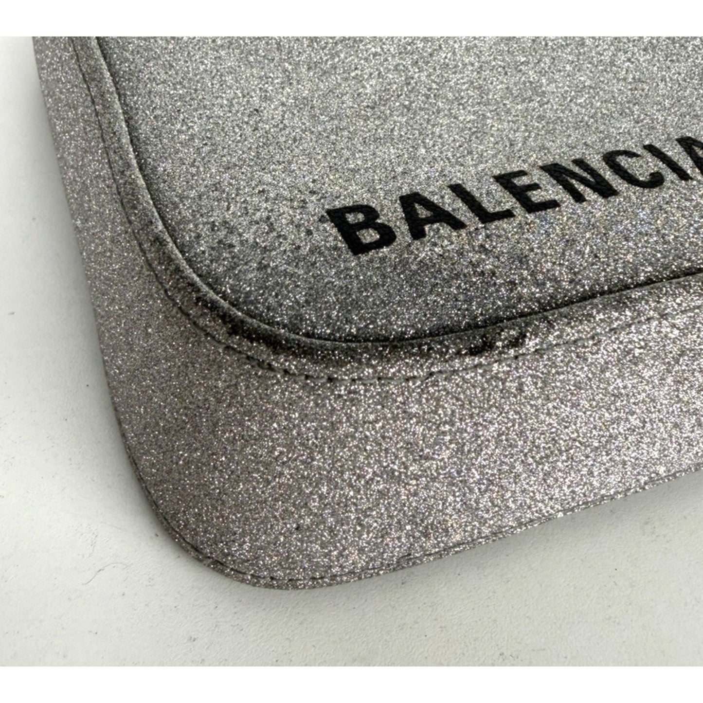Balenciaga Triangle Duffle XS Bag in Silver Glitter Silver HW S09