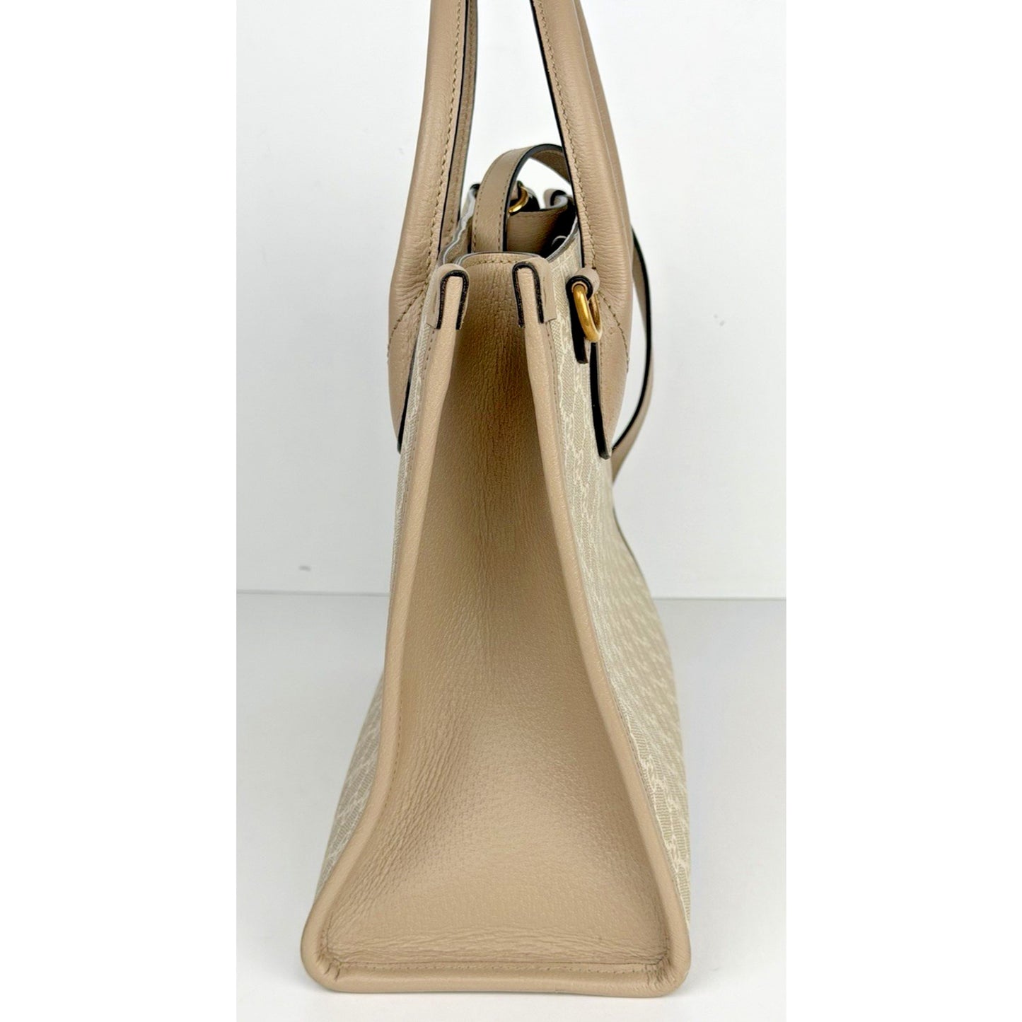 Gucci GG Tote Bag Supreme Small Retro Interlocking Beige & Mystic White
