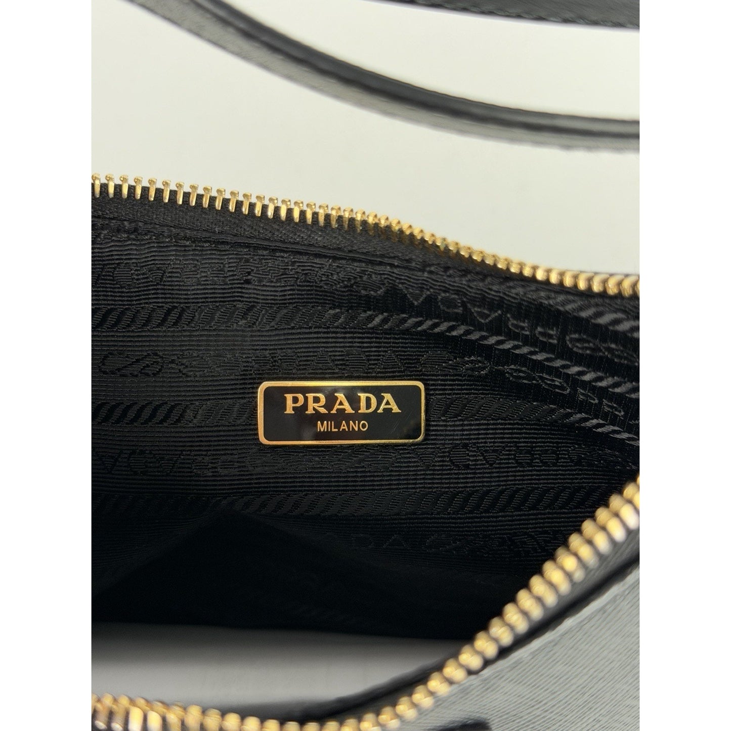Prada Re-Edition 2005 Saffiano Leather Mini Bag in Black with Key Ring D-3