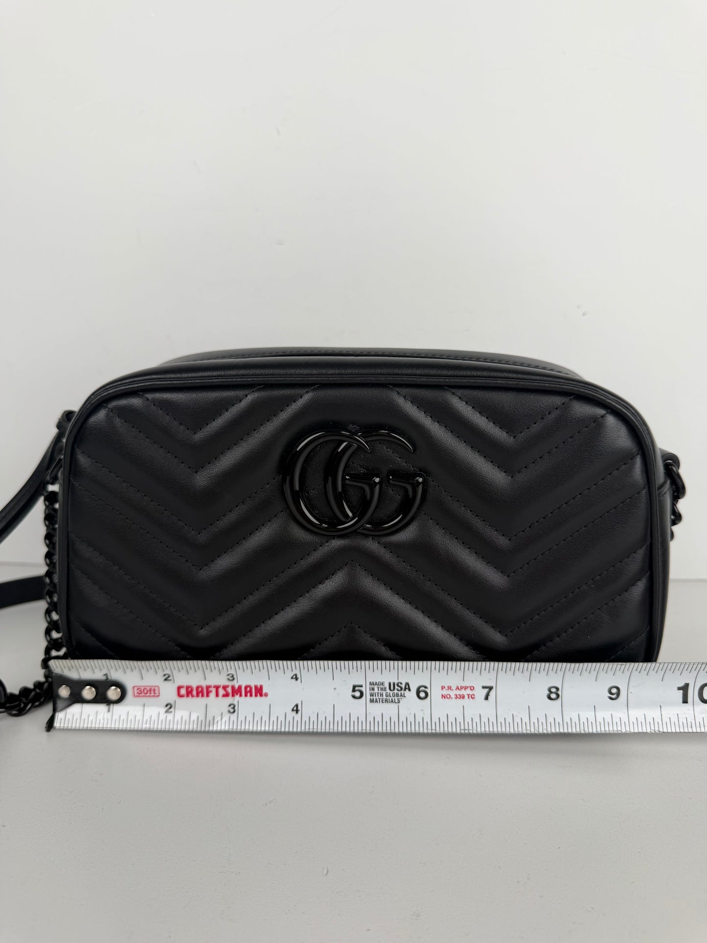 Gucci GG Marmont Small Camera Bag in Black Quilted Leather S-19