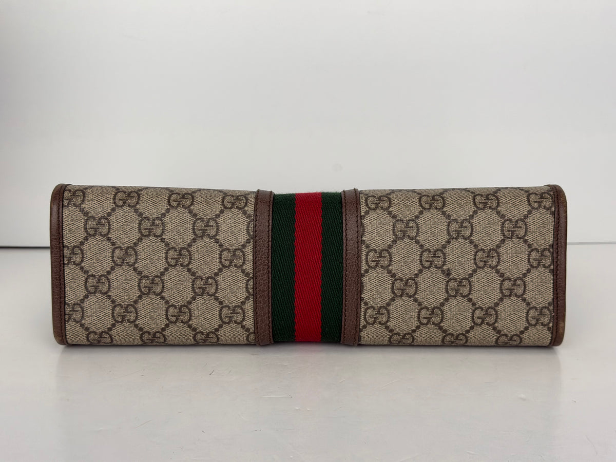 Gucci Ophidia Pouch Bag in Brown GG Supreme Coated Canvas YU-3