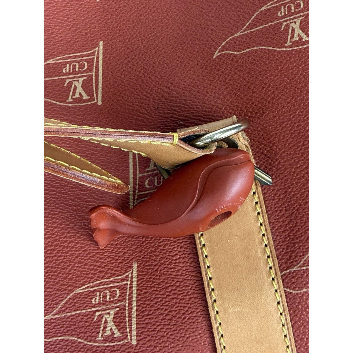 Louis Vuitton America's Cup Garment Travel Bag in Red Coated Canvas 1994 S19