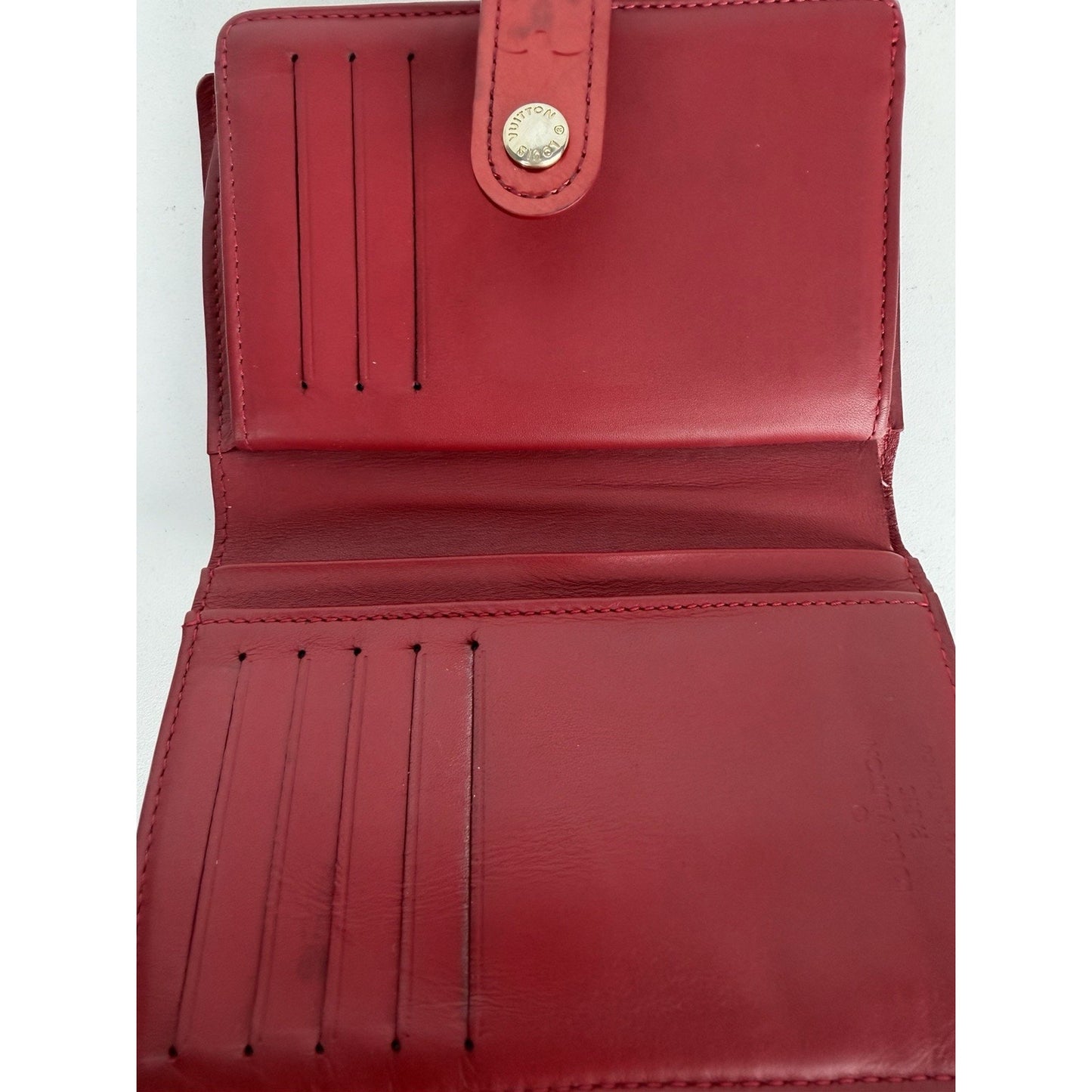 Louis Vuitton LV Monogram Vernis Patent Leather French Purse Wallet in Red 2007
