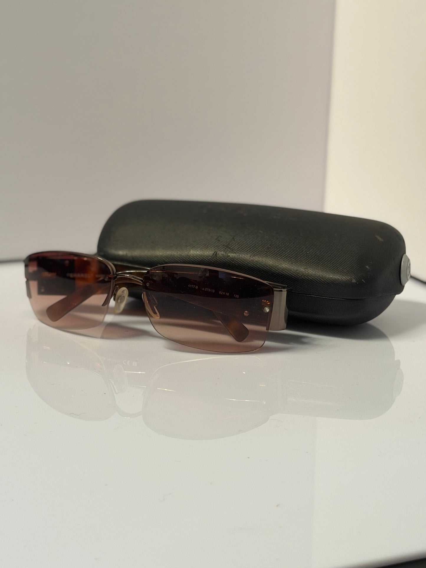 Chanel Interlocking CC Logo Tortoise Shield Sunglasses