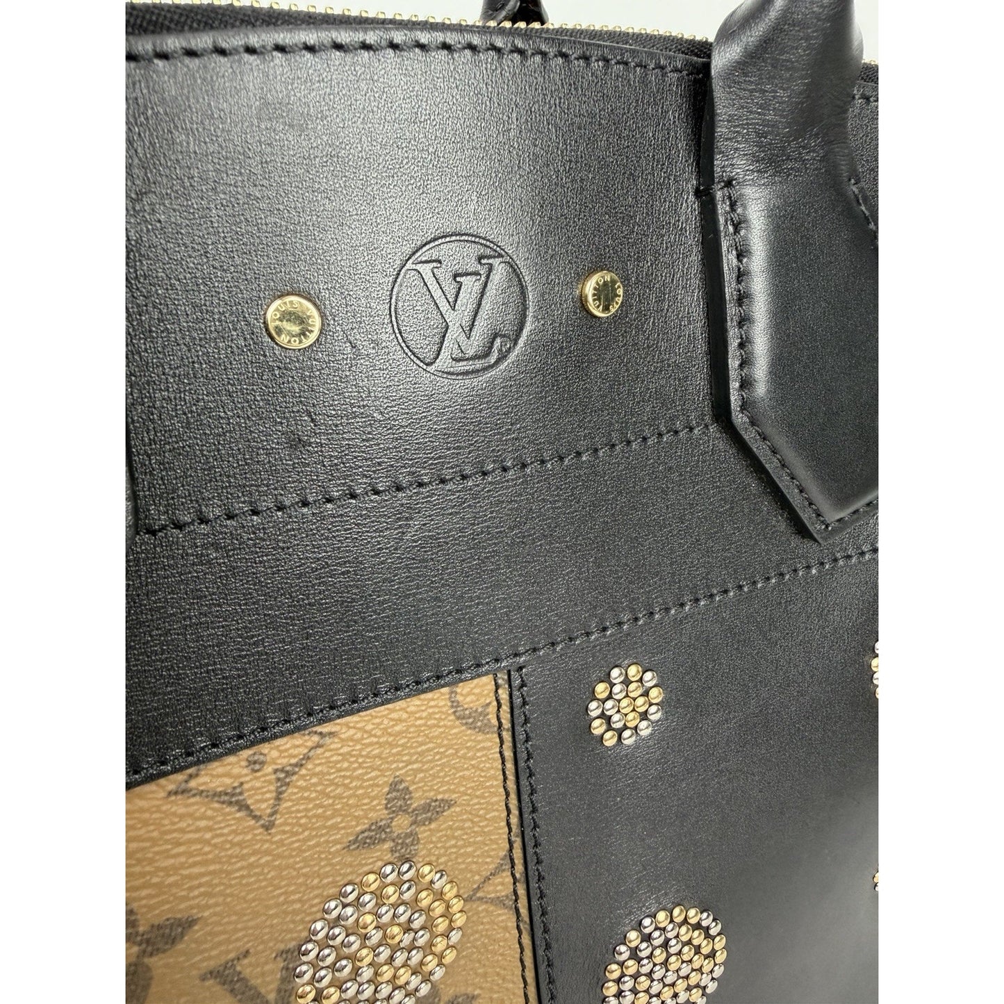 Louis Vuitton Night Light City Steamer MM Handbag in Black/Brown/Gold 2017 S
