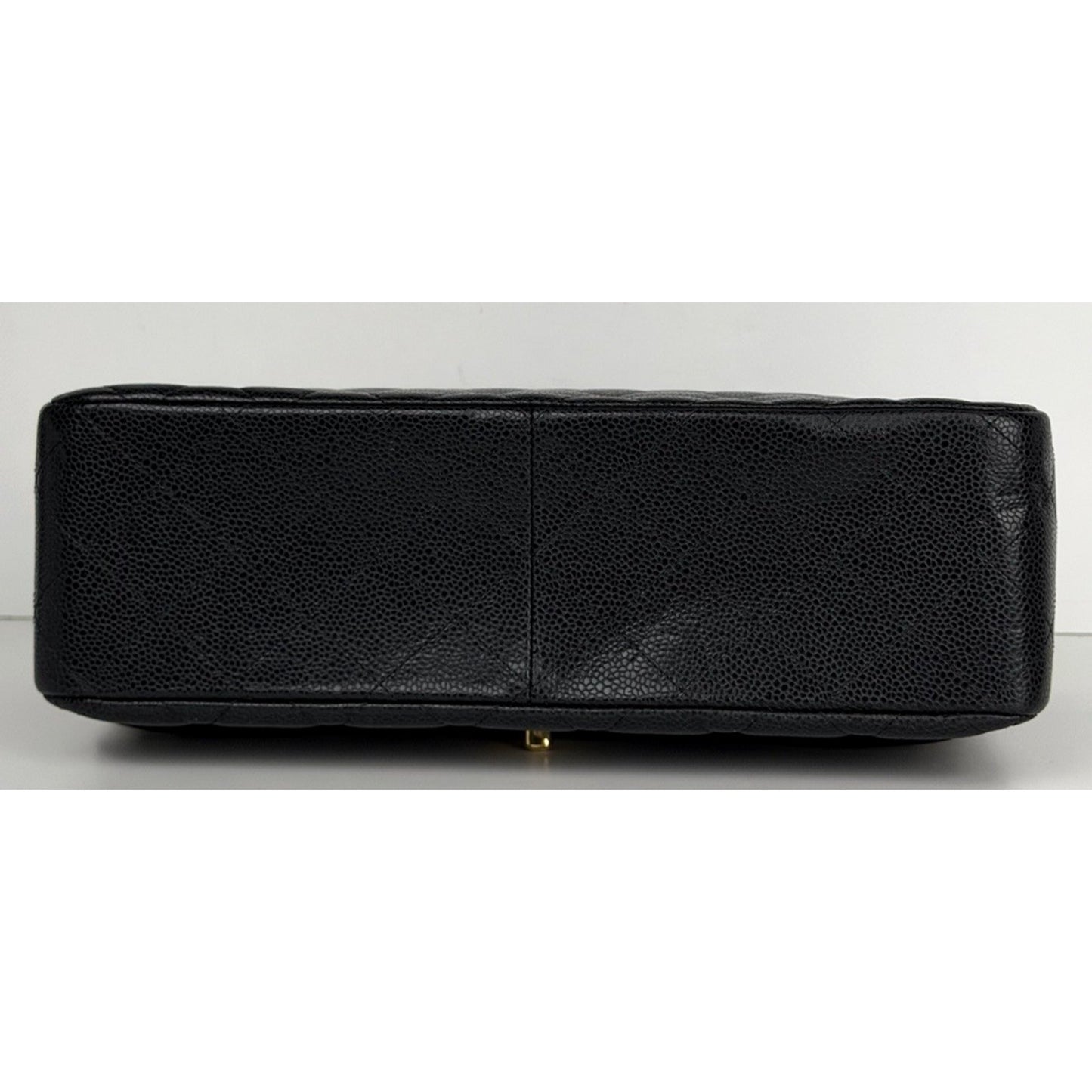 Chanel Classic Double Flap Jumbo Shoulder Bag Black Caviar Leather NFC F1
