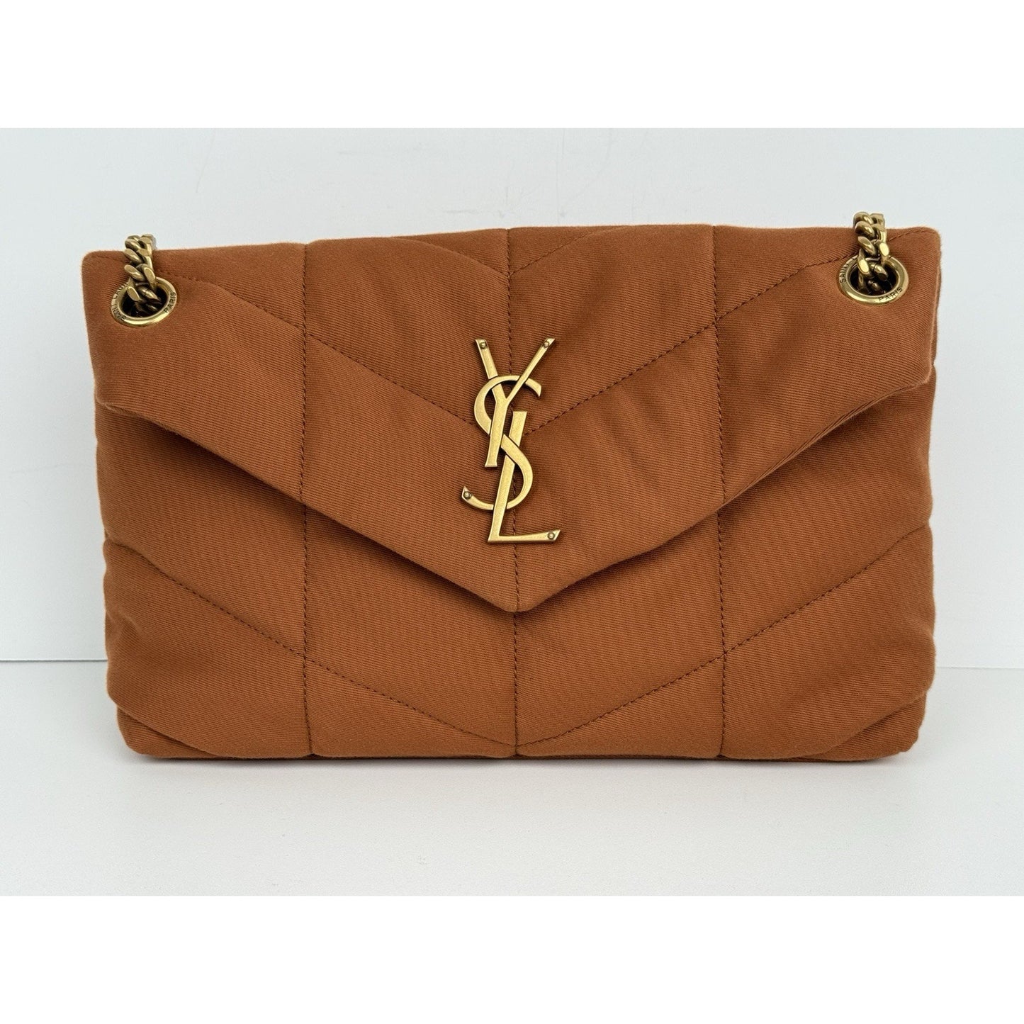 Saint Laurent Loulou Small Shoulder Bag in Celosia Orange Quilted Fabric (2024)