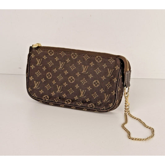Louis Vuitton Mini Pochette Wristlet Bag in Brown Monogram Canvas 2008 S10
