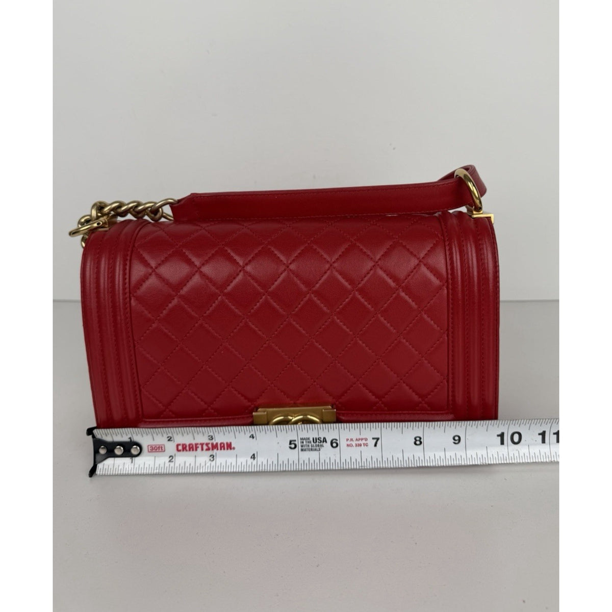 Chanel Boy Bag Medium in Red Lambskin Leather Gold Hardware 2015-2016 YE-8