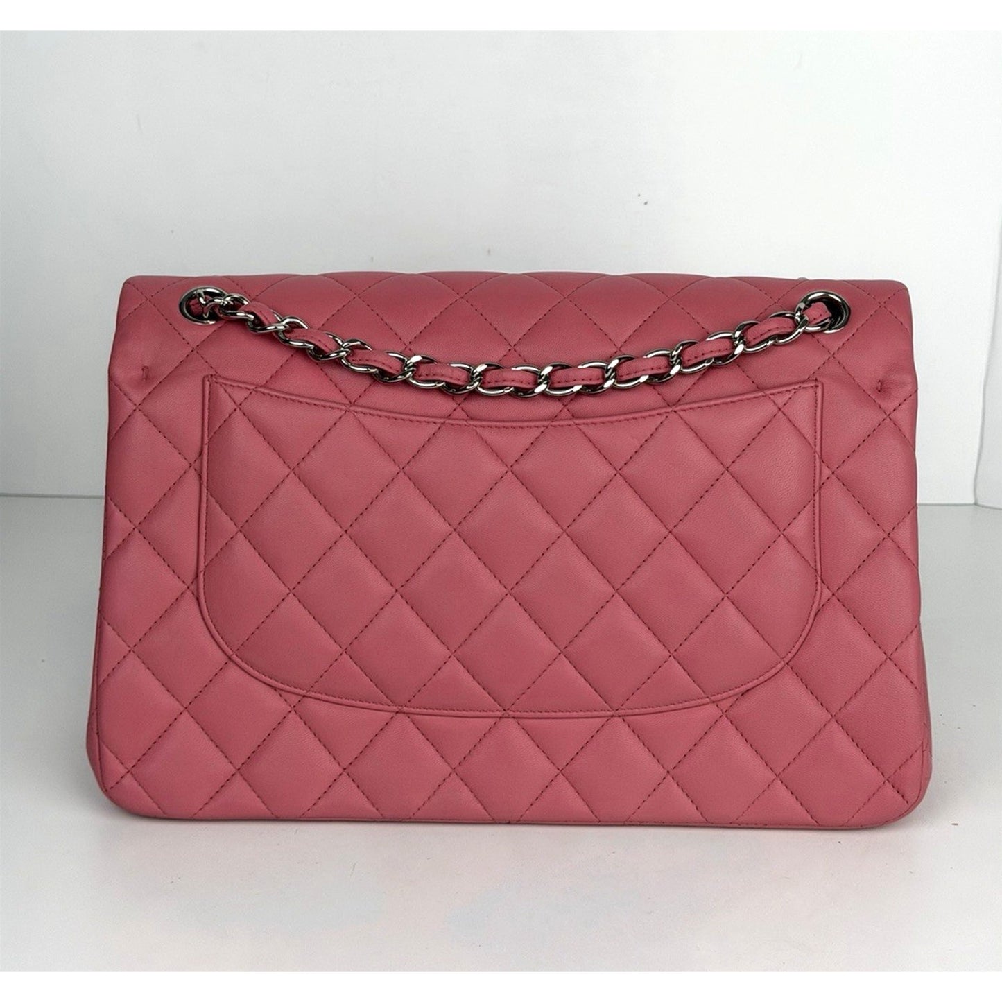 Chanel Jumbo Classic Double Flap Bag Pink Quilted Lambskin Leather 2013-2014 R1