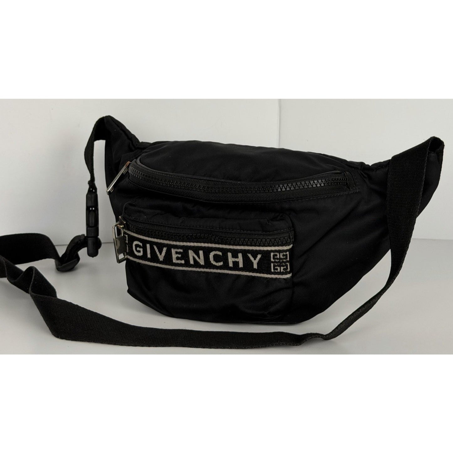 Givenchy Logo Jacquard Nylon Belt Bag in Black S06