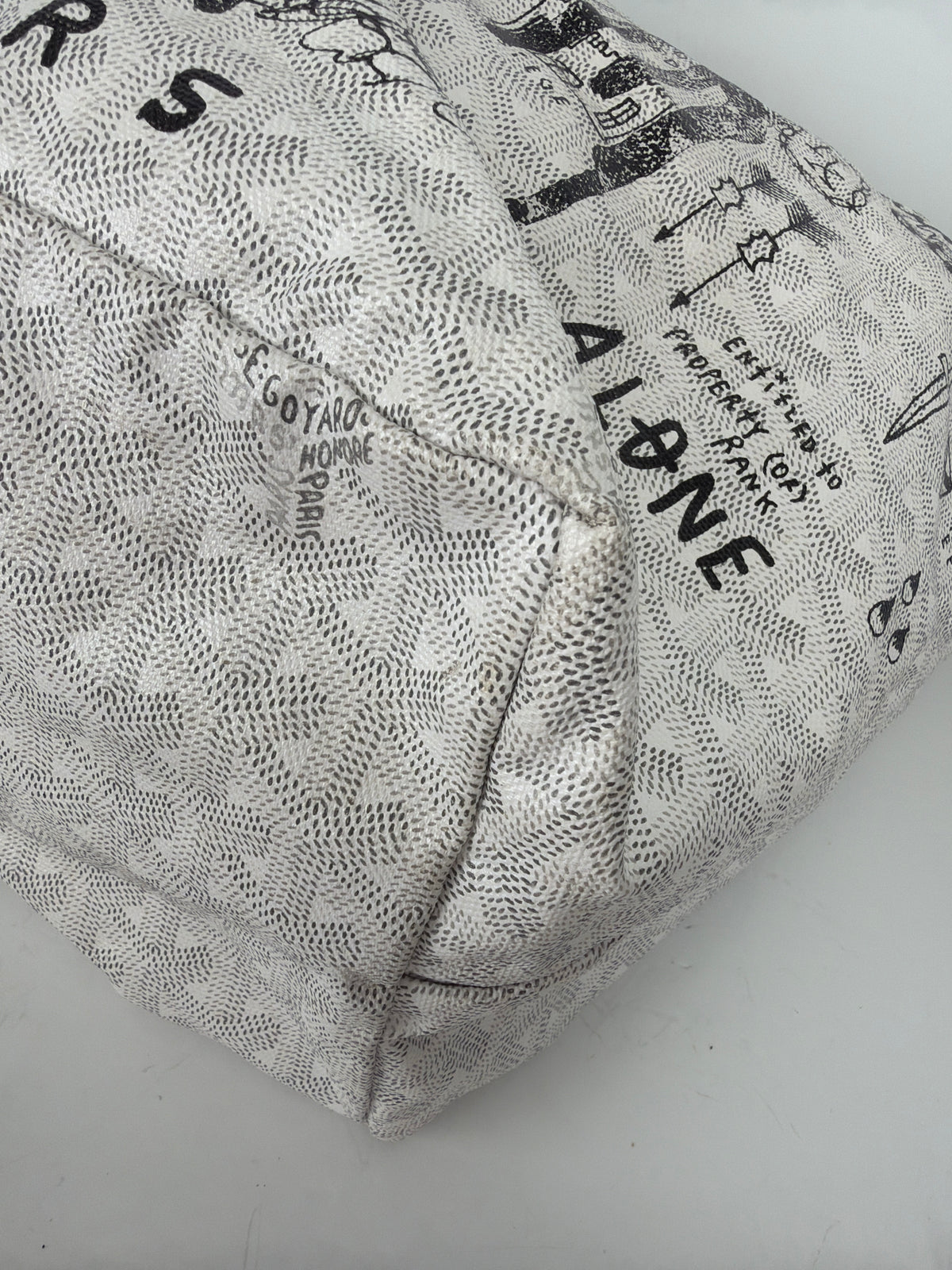 Goyard Goyardine St.Louis PM Tote in White Coated Canvas YD7