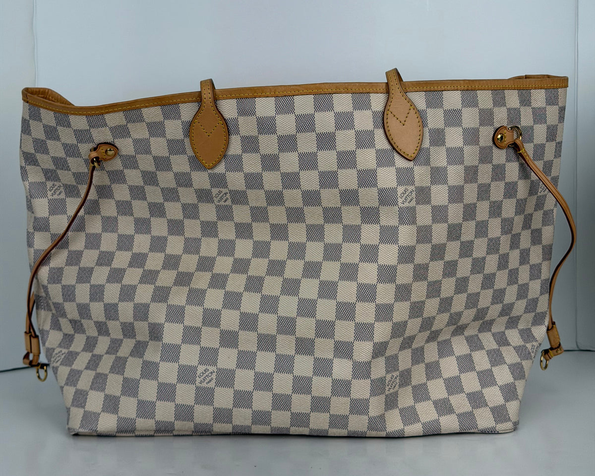 Louis Vuitton Neverfull GM Tote Bag in Damier Azur Coated Canvas 2014 YS12