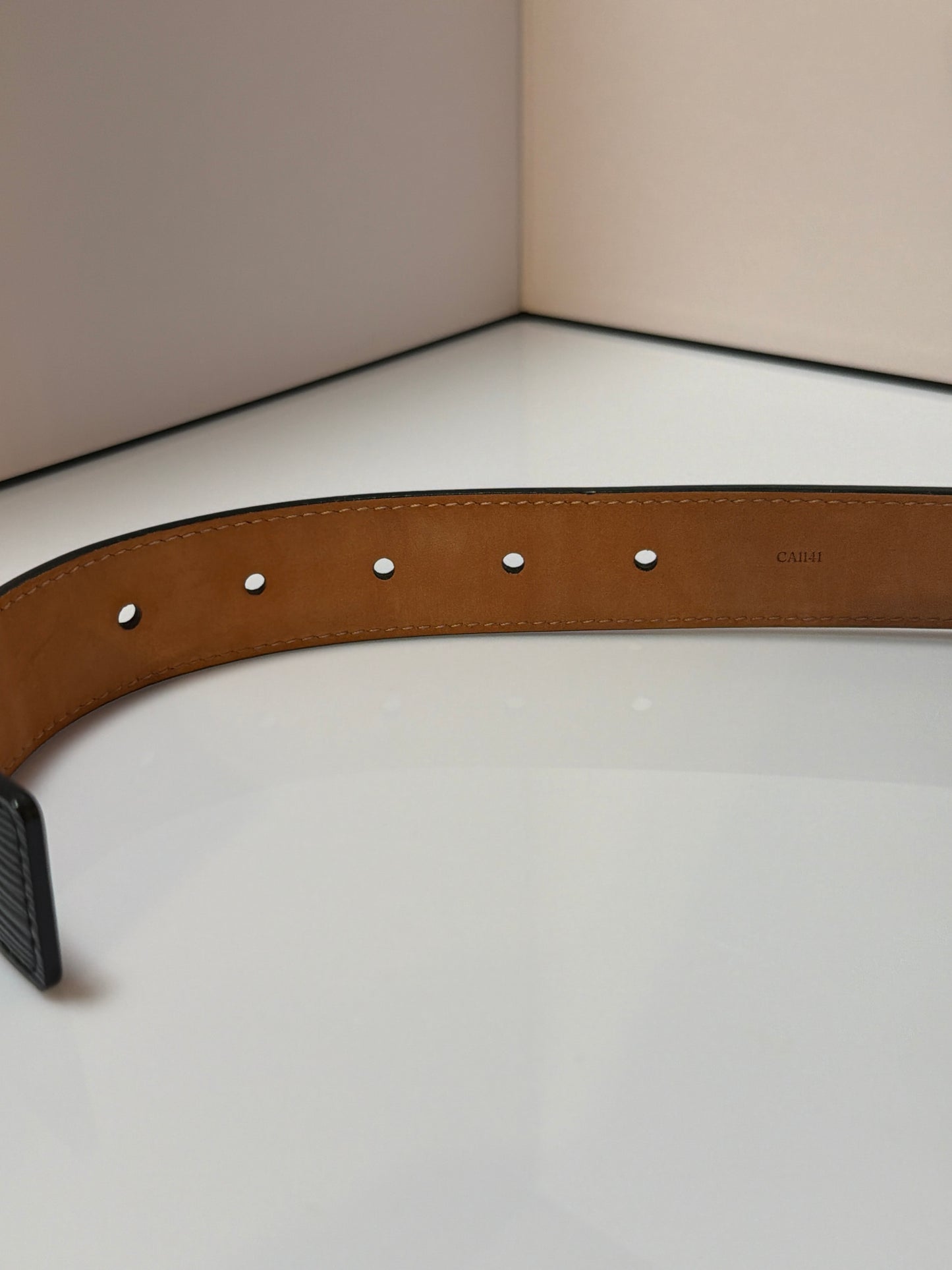 Louis Vuitton 2011 LV Initiales Epi Leather 30mm Belt Black 90/36 M9604