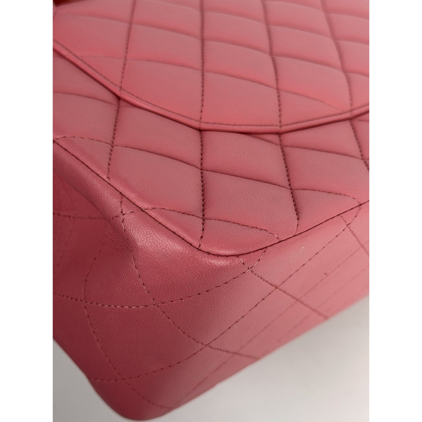 Chanel Jumbo Classic Double Flap Bag Pink Quilted Lambskin Leather 2013-2014 R1